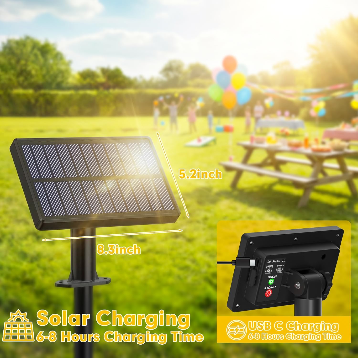 Detalle 2 de Warlisou Solar String Lights 45.9ft Outdoor
