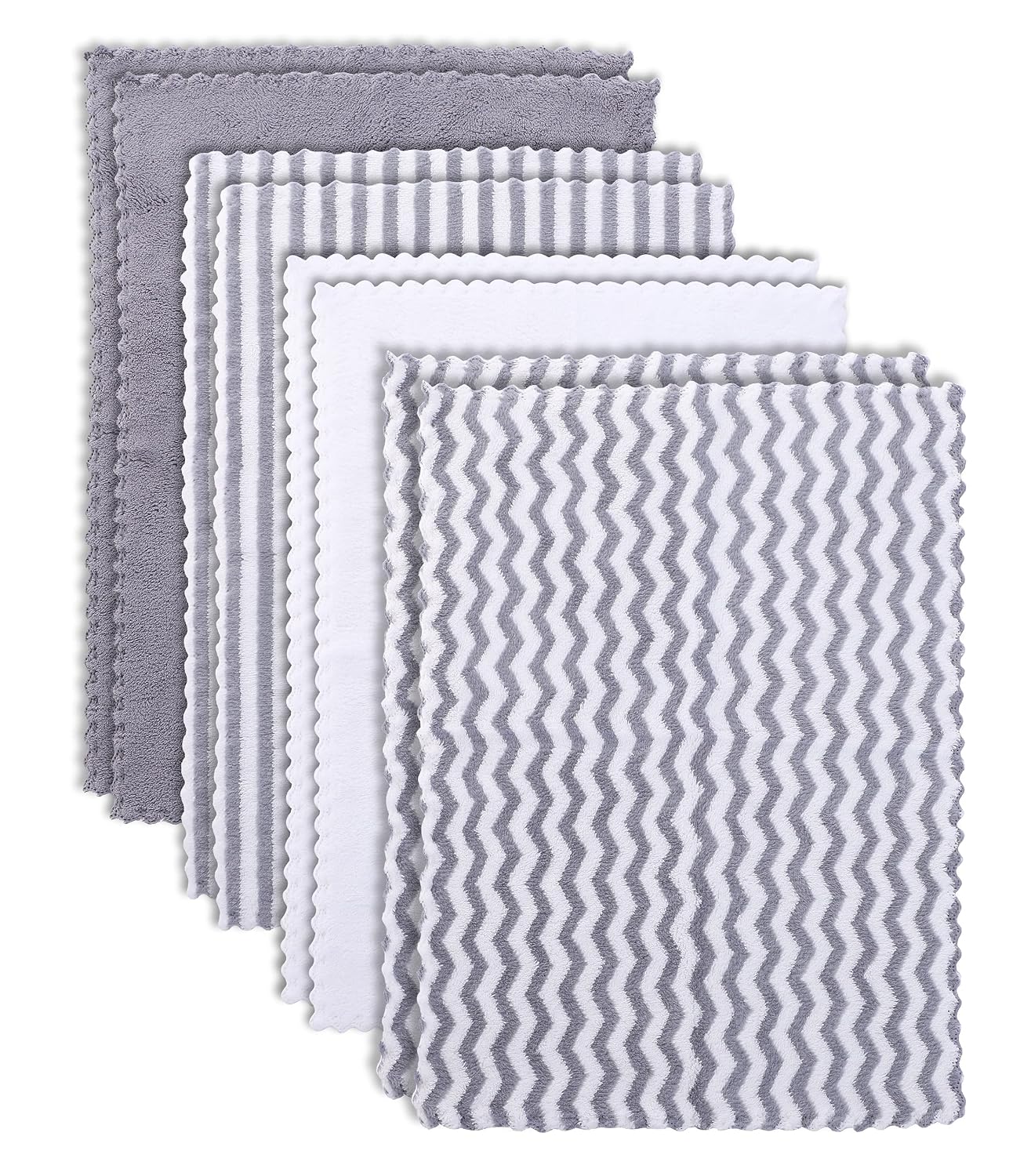 Detalle de BAMBOO QUEEN 8-Pack Baby Burp Cloths, Coral Fleece, 16 × 12 Inch