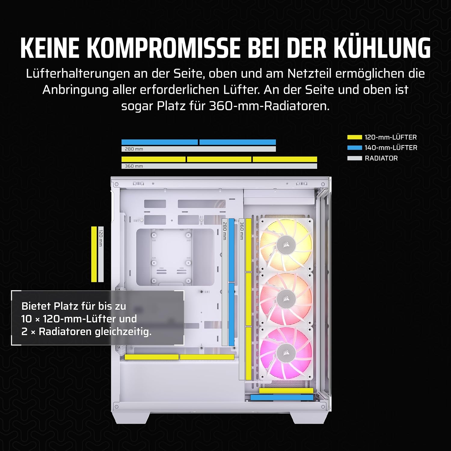 Thumbnail 5 de CORSAIR iCUE LINK 3500X RGB – Midi-Tower mit gehärtetem Glas, 3x RX120-Lüfter inkl. iCUE LINK System-Hub