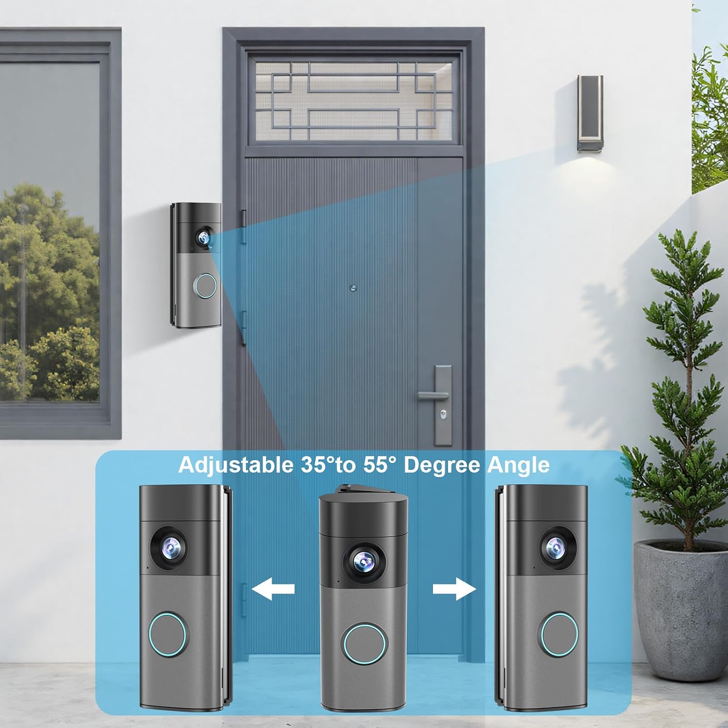 Detalle de Doorbell Angle Mount for Ring Battery/Plus/Pro (2026 New Model) – 35–55° Adjustable Corner Mount