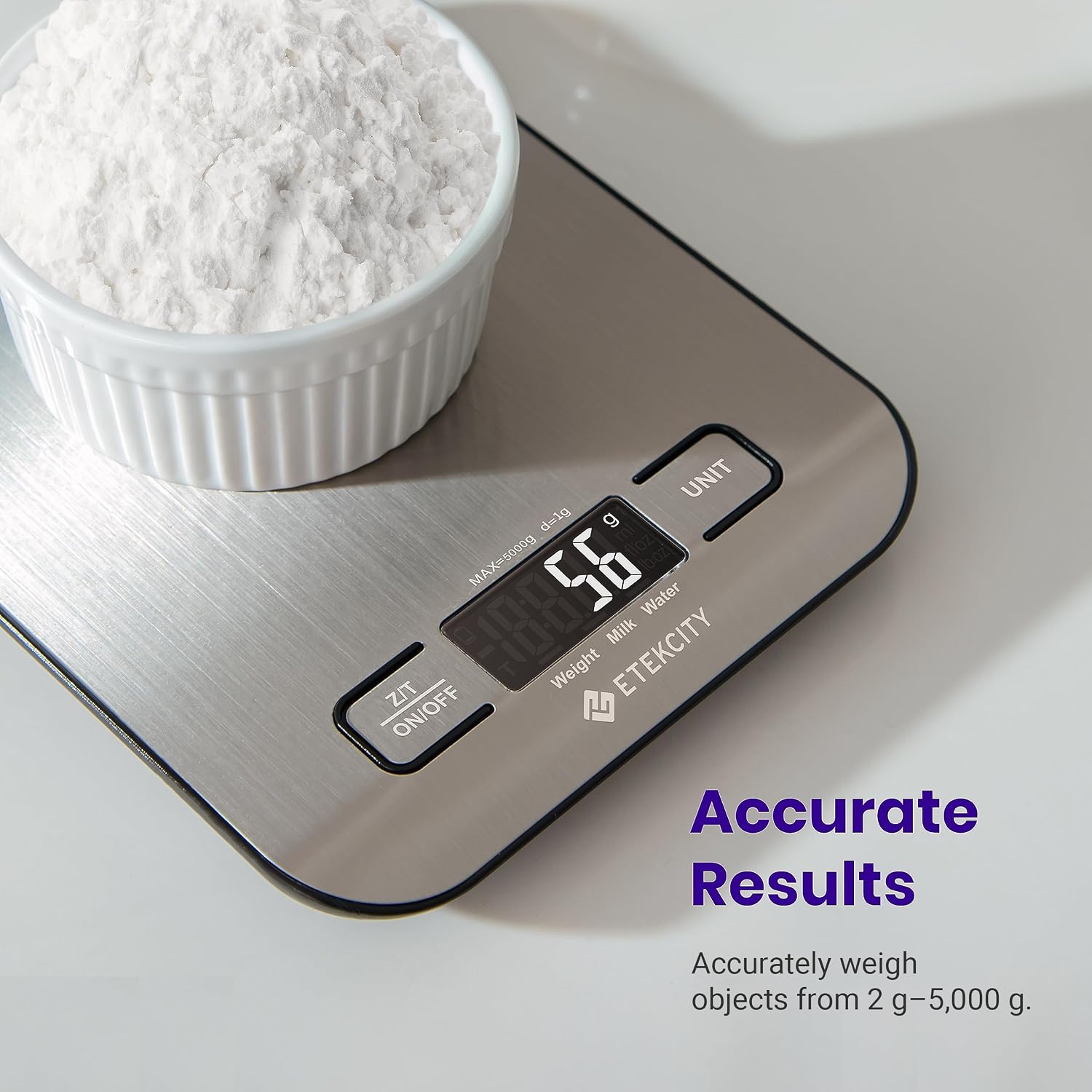Detalle 2 de Etekcity Food Kitchen Scale – Digital Precision, 11 lb Capacity, 5 Units