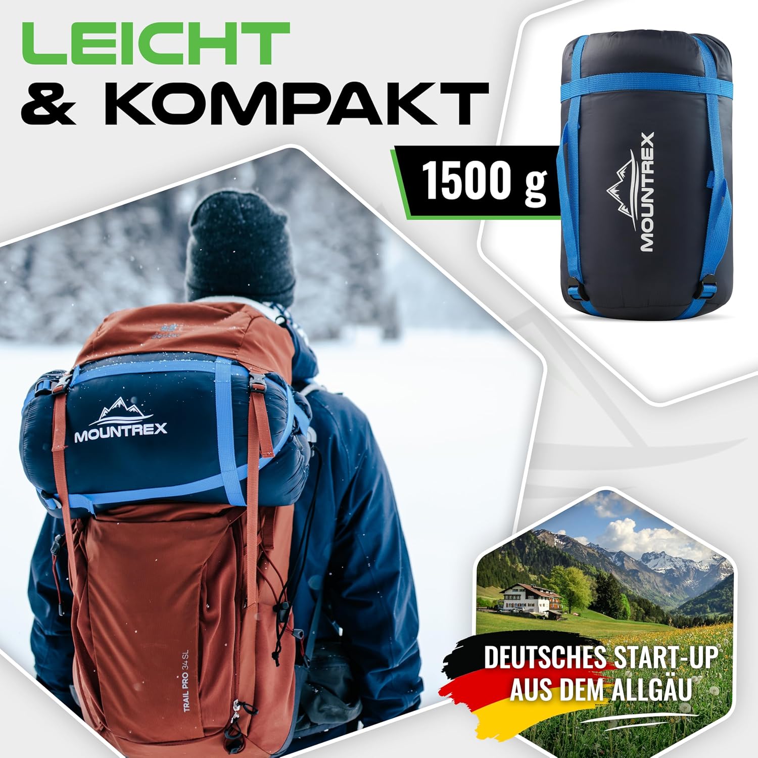 Thumbnail 4 de MOUNTREX Schlafsack Winter Sommer