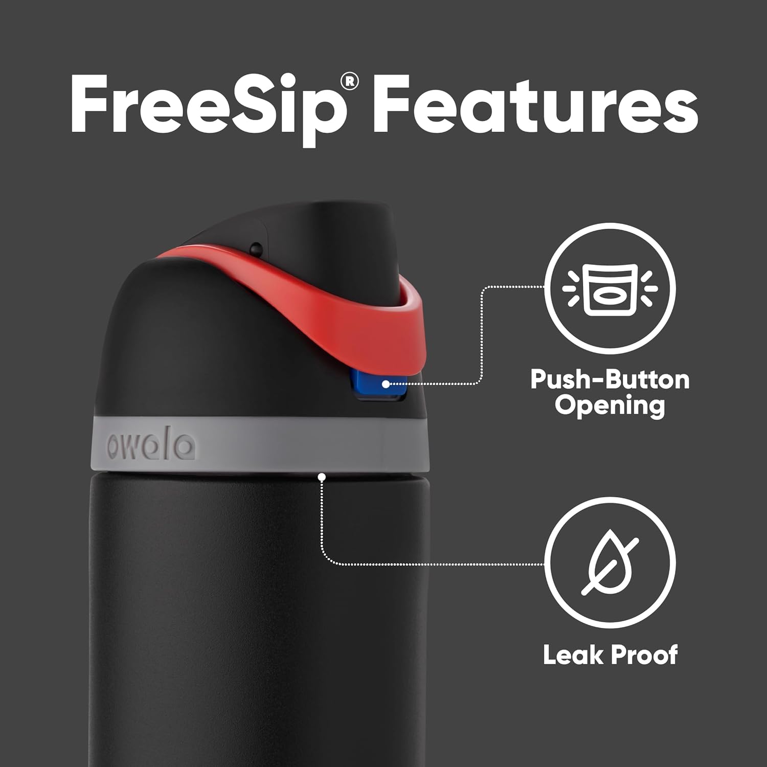 Thumbnail 3 de Owala Star Wars FreeSip Insulated Water Bottle (Darth Vader) – 24-Ounce
