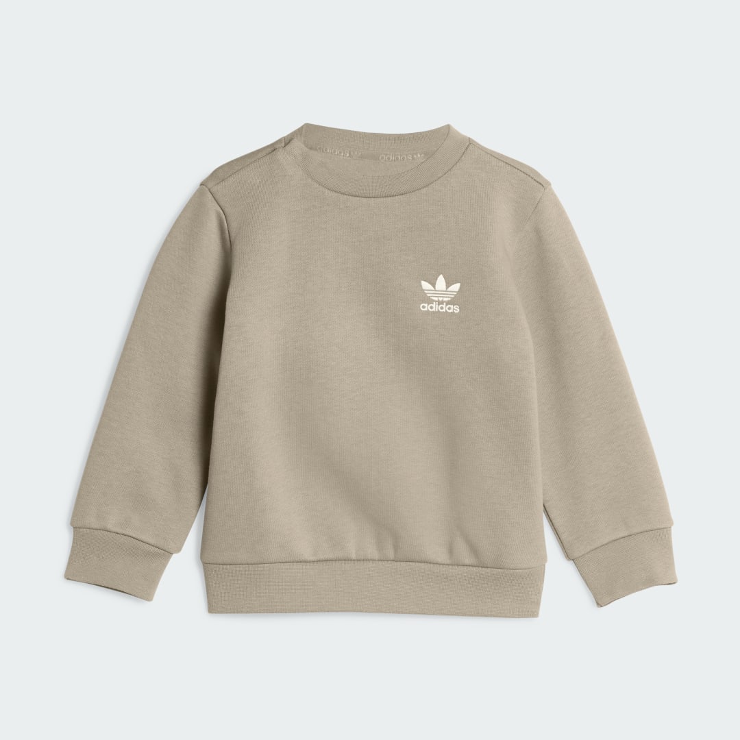 Thumbnail 1 de Conjunto sudadera cuello redondo y pantalón (Bebé) – Beige, Adidas