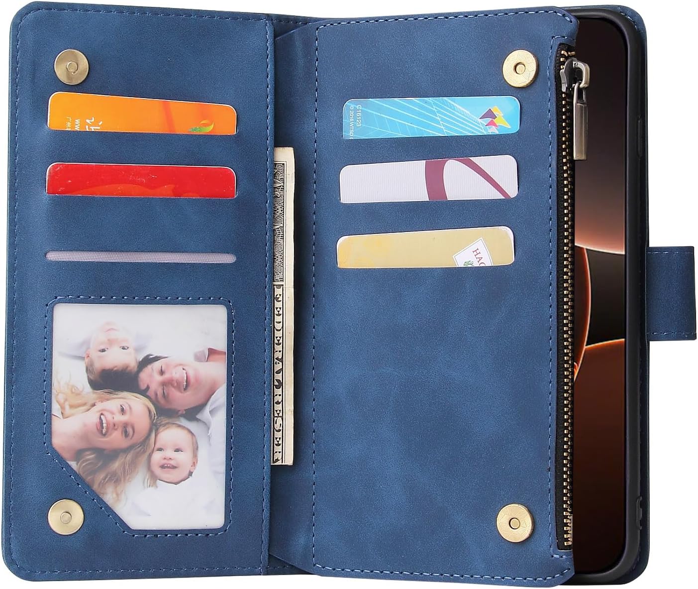 Thumbnail 4 de Asuwish Wallet Case with Tempered Glass Screen Protector for iPhone 16 Pro Max (6.9 inch) with Card Holder and Kickstand