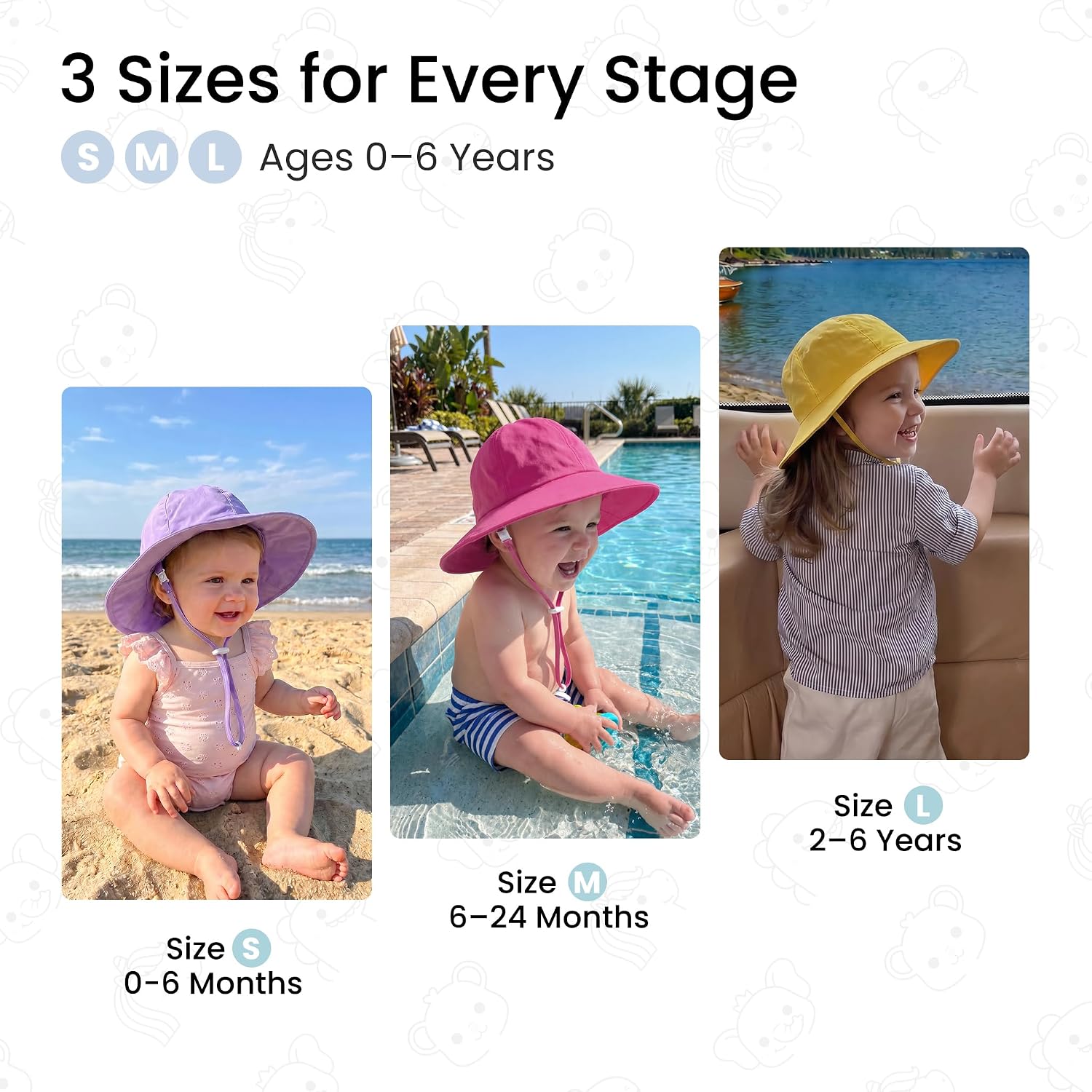 Thumbnail 5 de HECCEI Baby Sun Hat DryShade UPF 50+ — Adjustable, Breathable & Foldable Whale Design