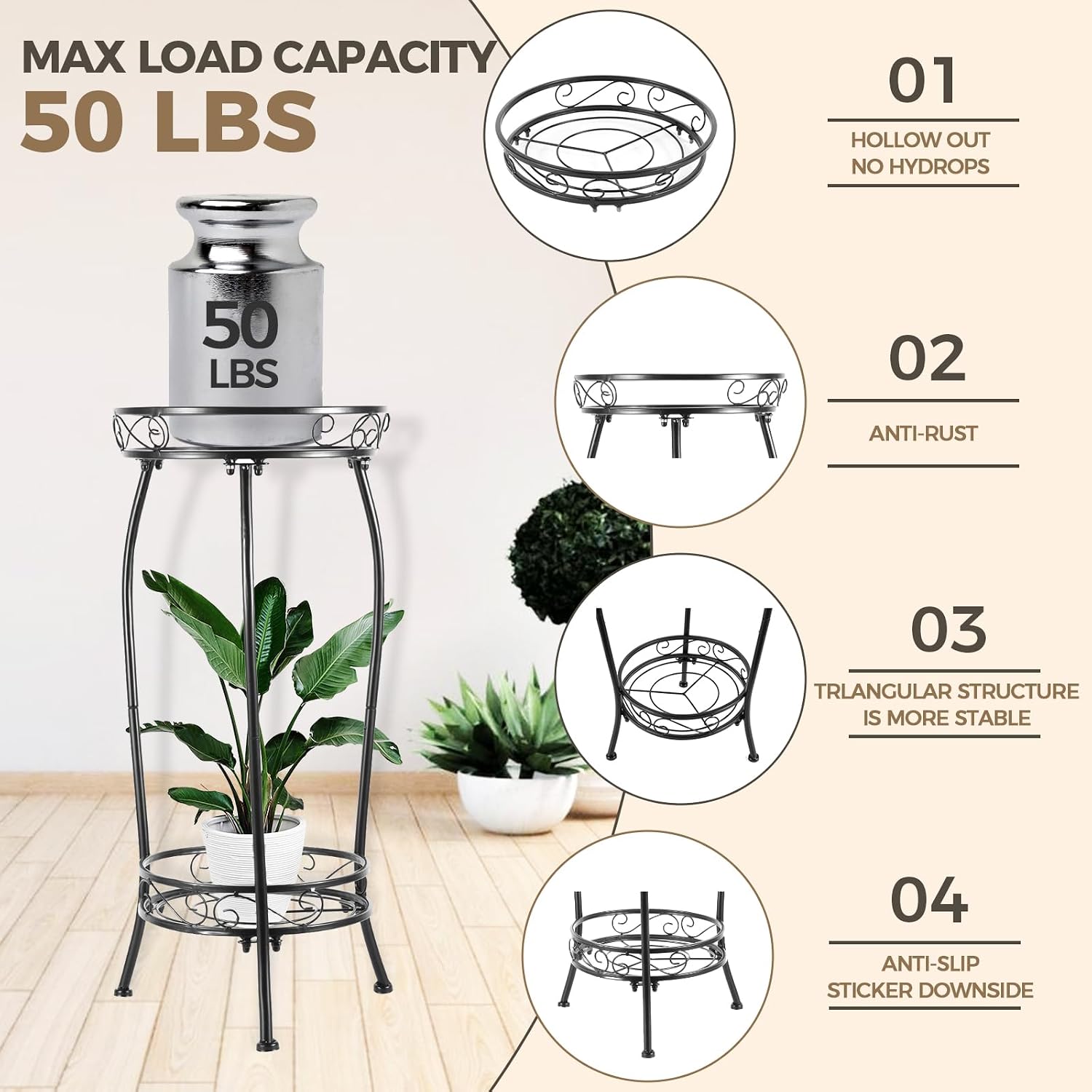 Detalle de Kavlium Plant Stand, 2-Tier