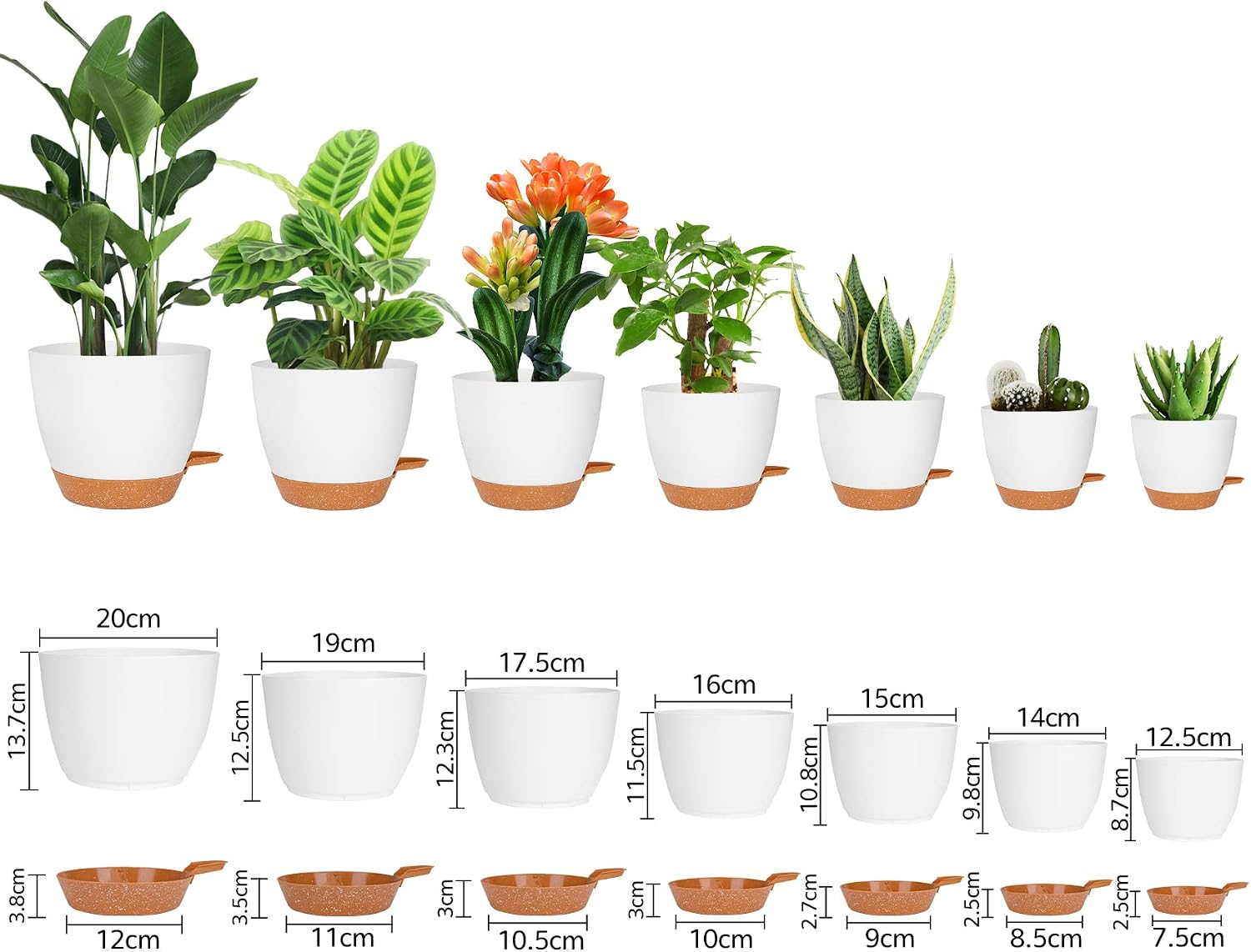 Detalle 2 de CSYY Plant Pots Indoor 7-Pack