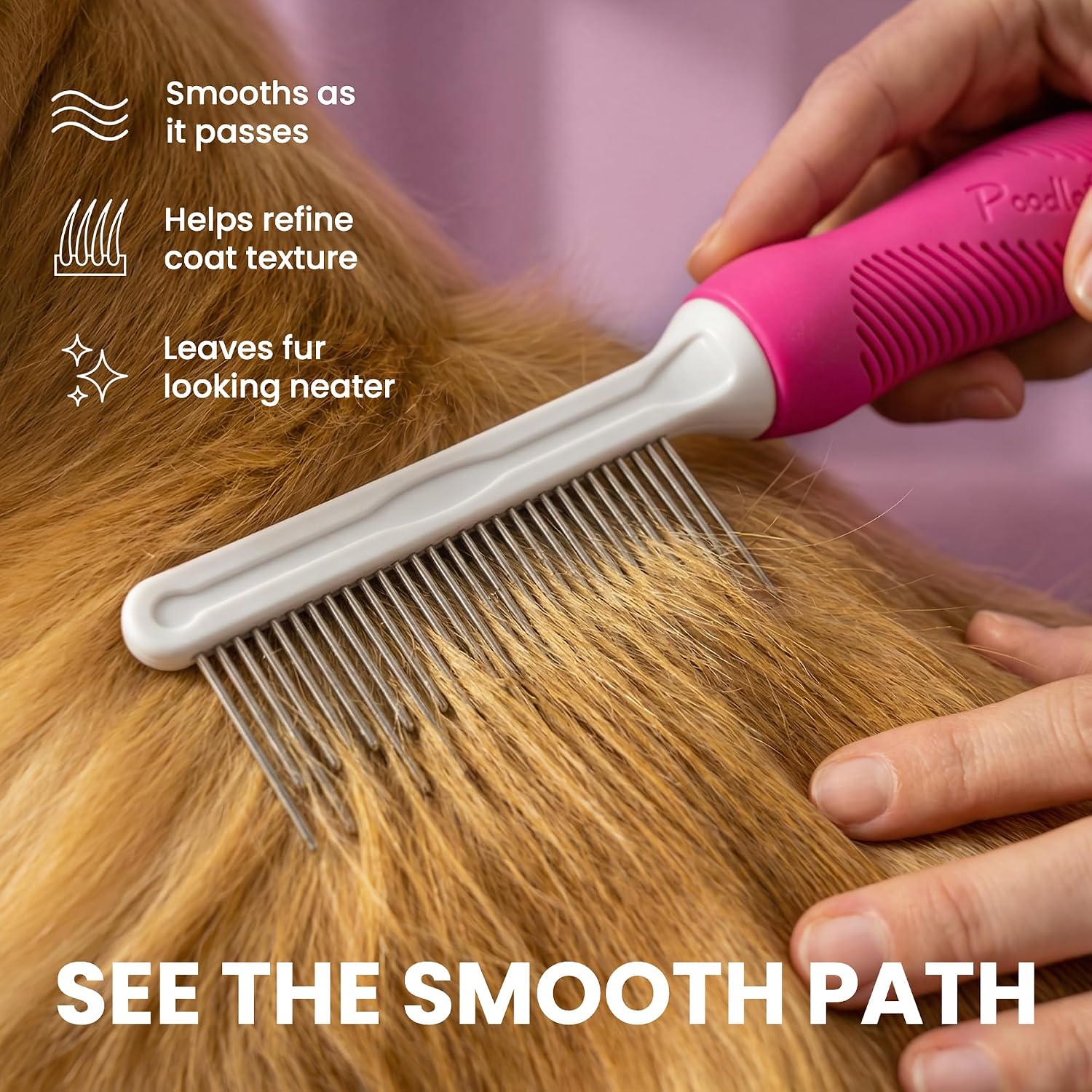 Detalle de Pet Detangling Comb with Stainless Steel Teeth