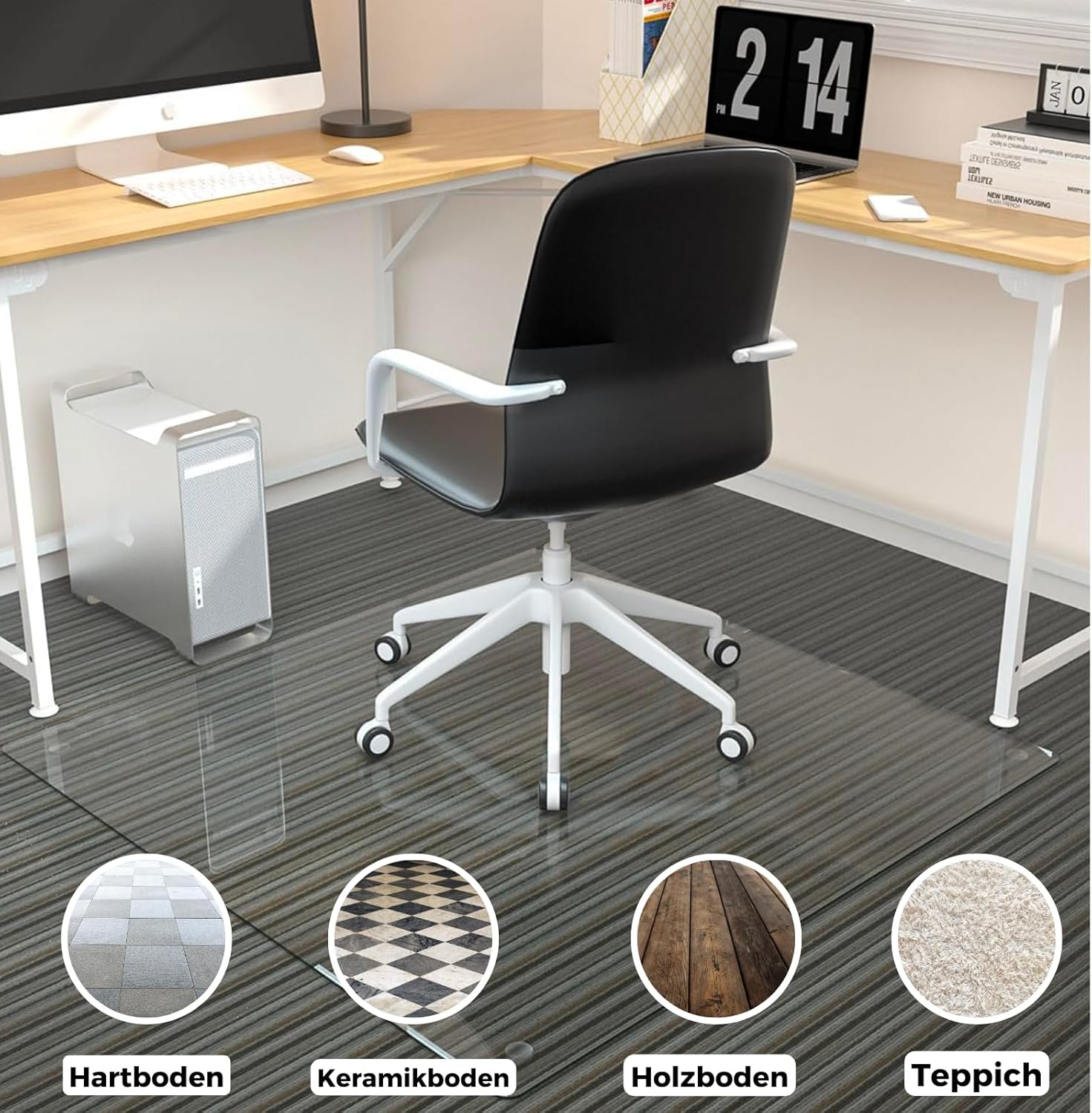 Thumbnail 1 de Artwelt Bodenschutzmatte Bürostuhl Transparent 1,5 mm – Bodenunterlage 150 × 120 cm