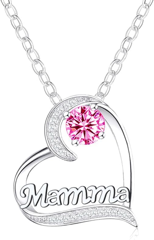 Detalle de GUOYU collana regalo per mamma con cuore “diamant” in acciaio inox
