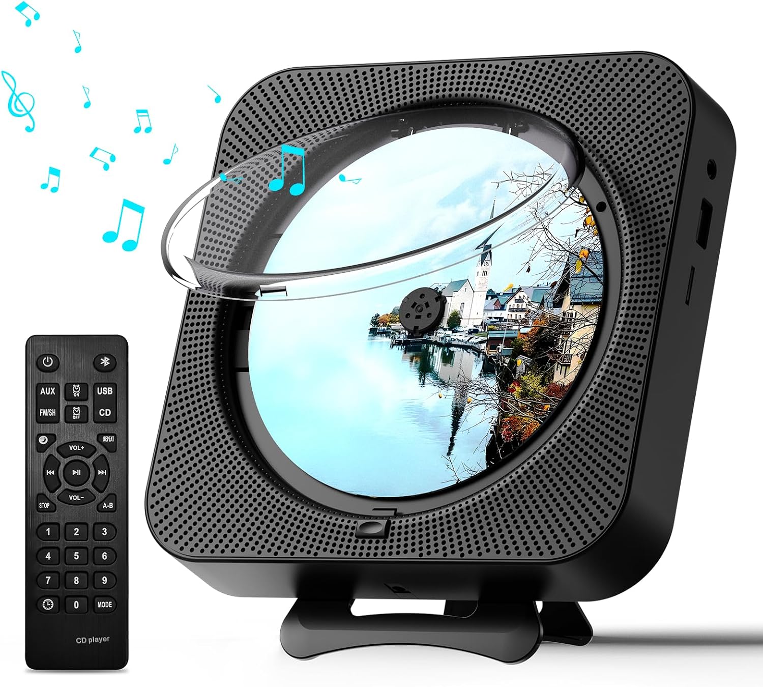 Detalle de MICOCIOUS KC909 Portable CD Player with Bluetooth, Dual Speakers and FM Radio