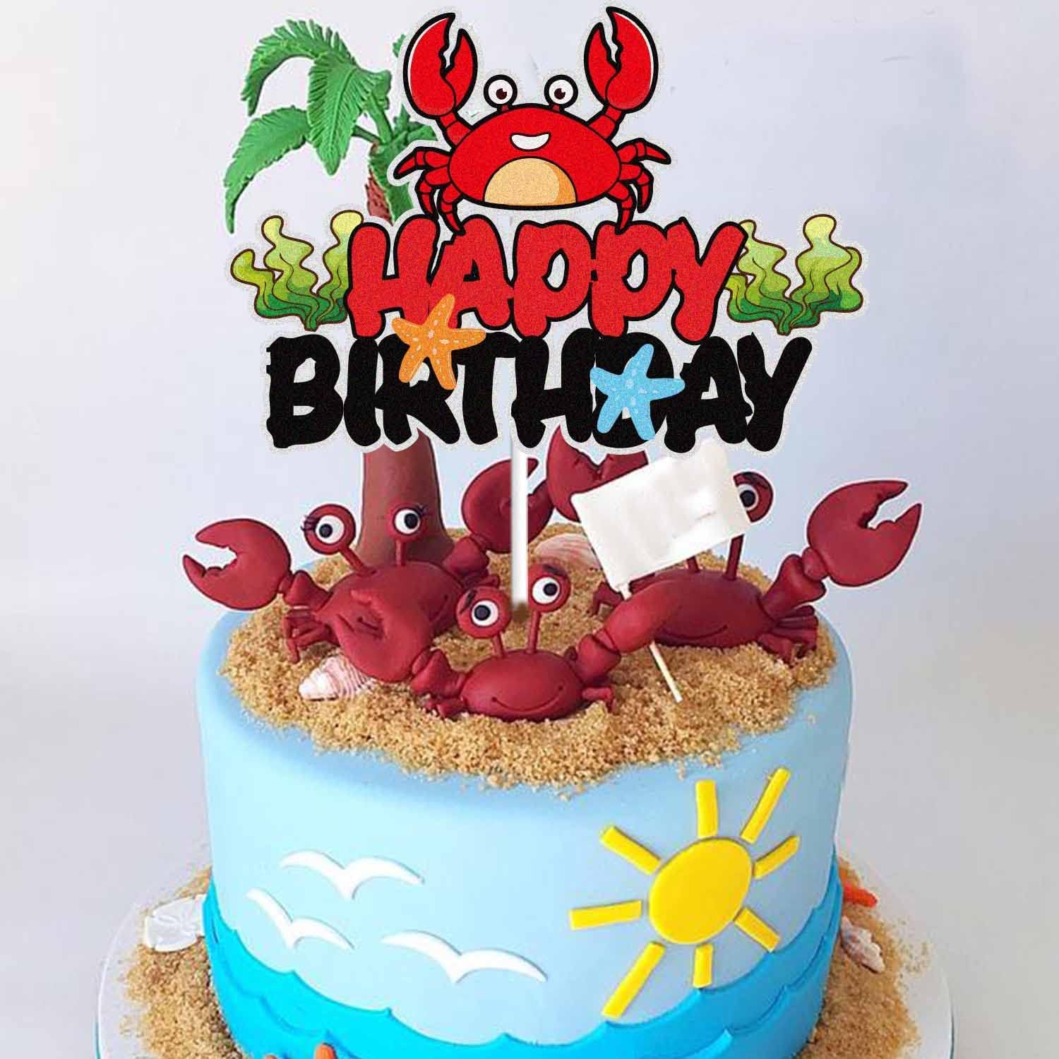 Thumbnail 2 de Crab Birthday Cake Topper, 6-Inch
