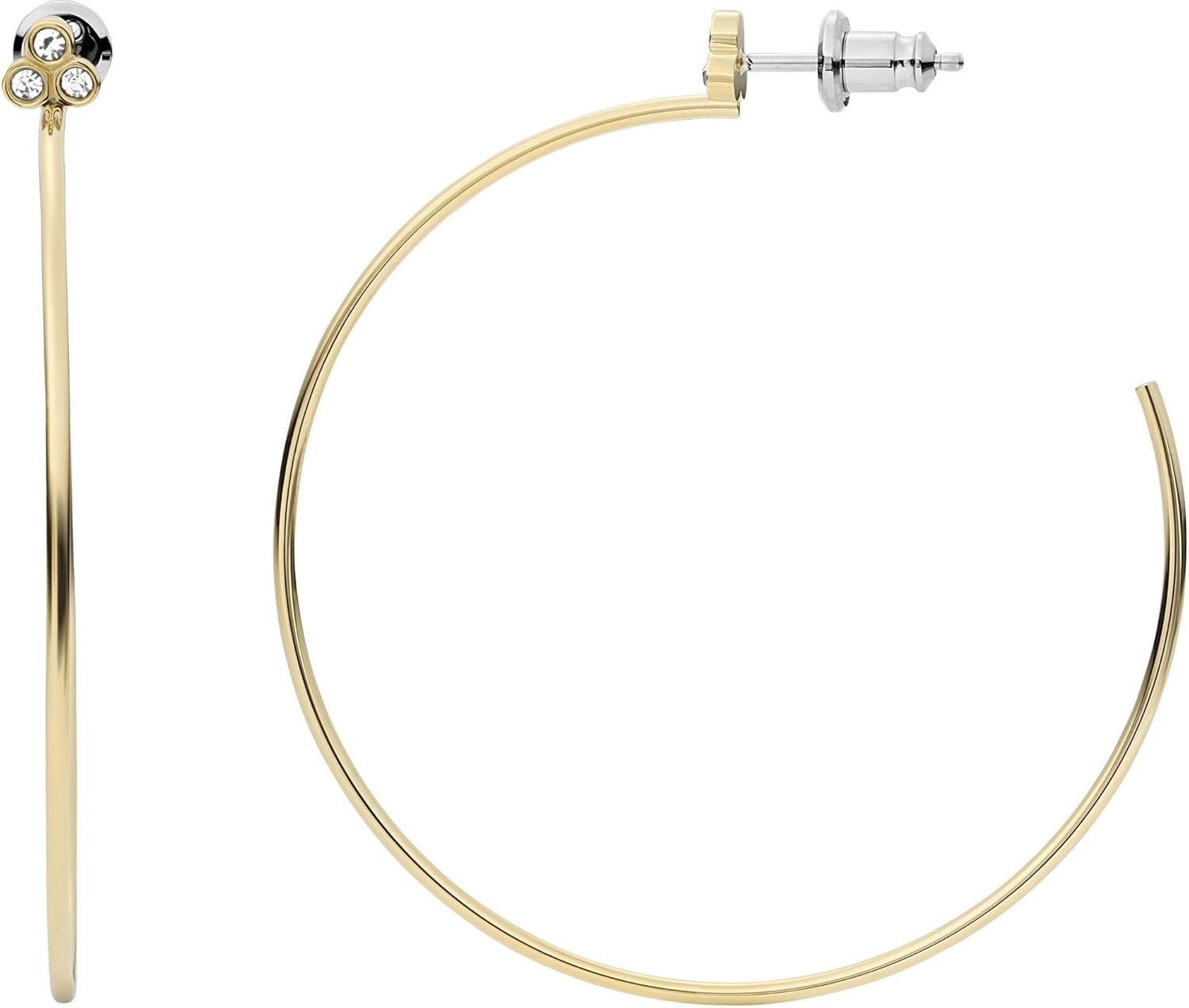 Thumbnail 6 de Fossil Orecchini da donna in acciaio inossidabile con chiusura a moschettone, finitura oro pulita