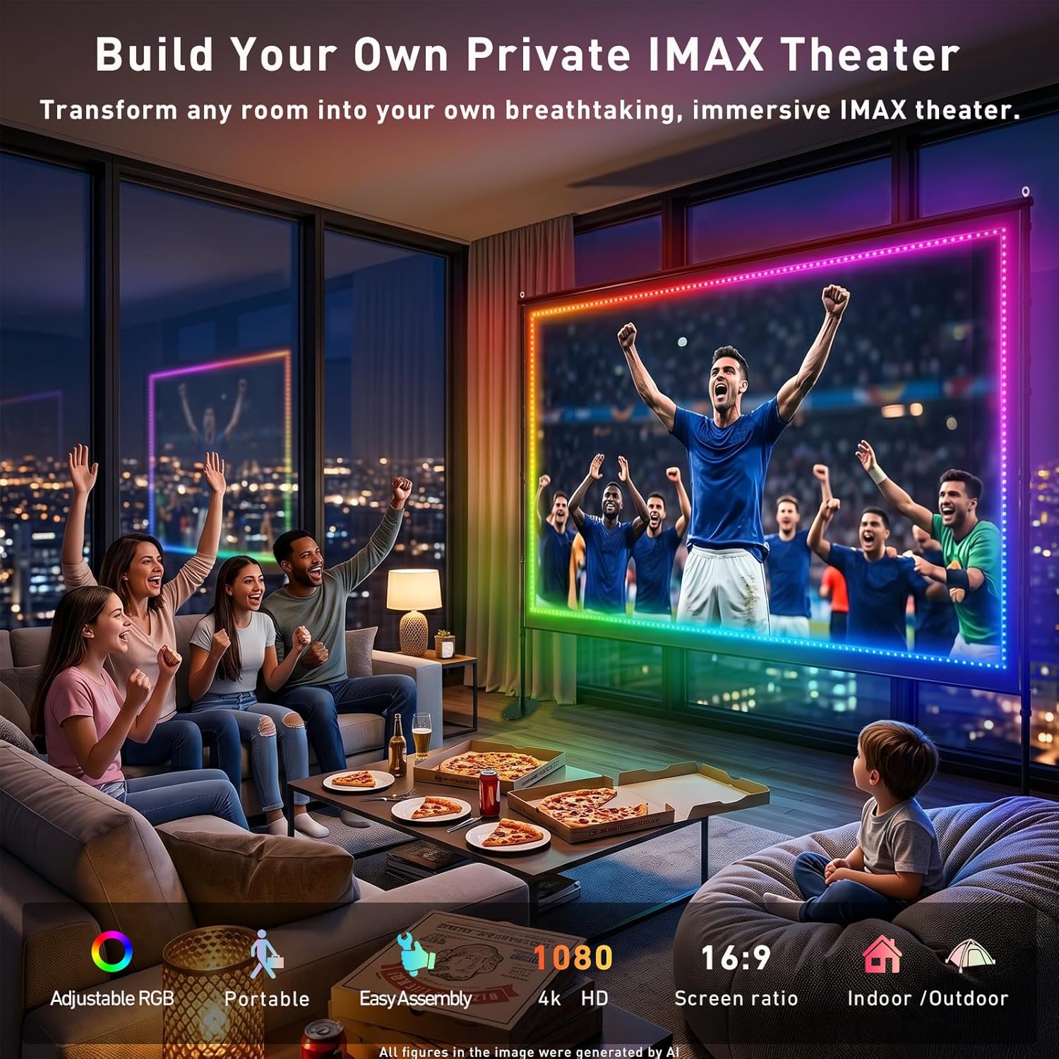 Thumbnail 5 de Outdoor Projector Screen, 120-inch