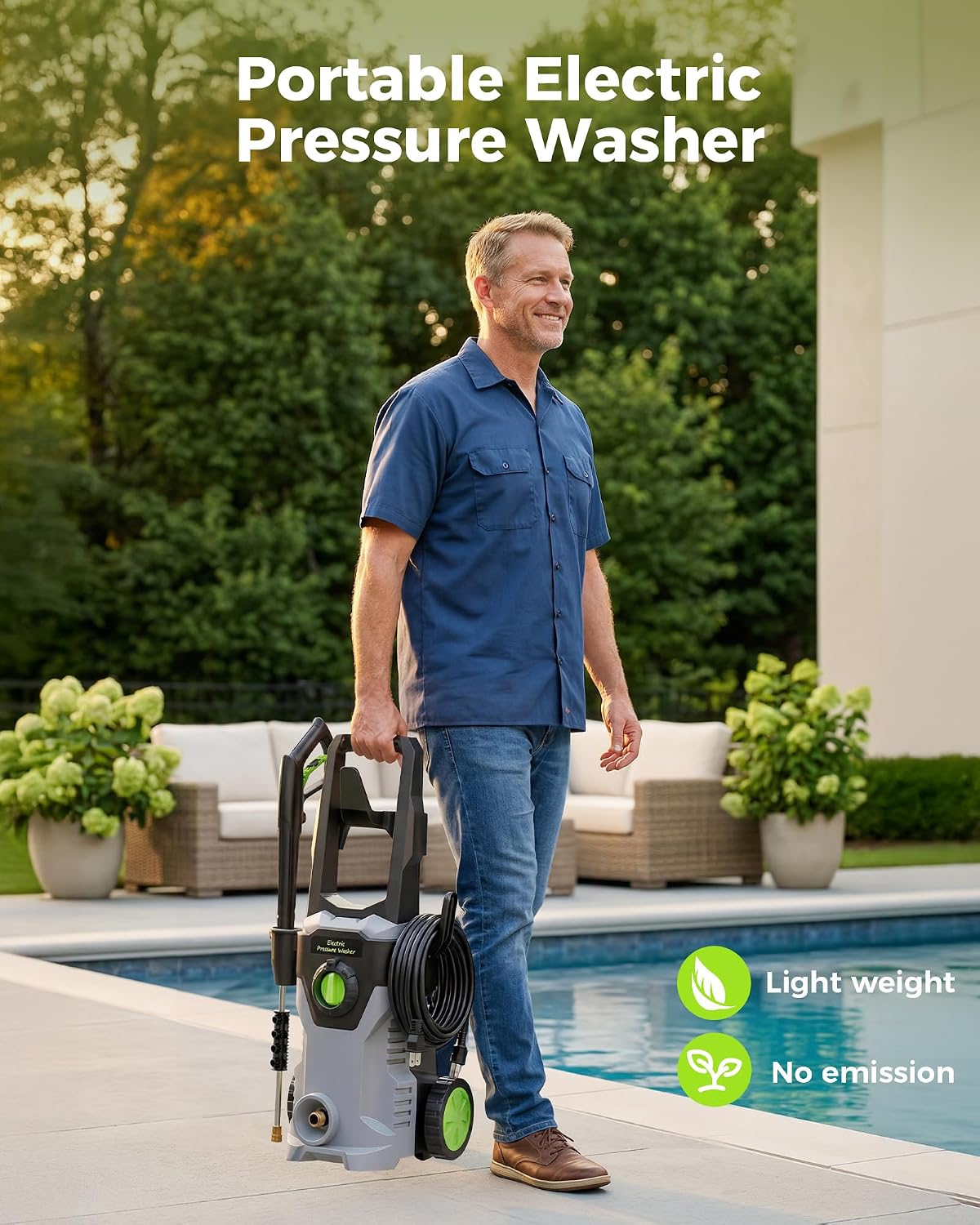 Thumbnail 6 de 2026New ETOOLAB Electric Pressure Washer: 160Bar, 450L/H – robust, portable power for cars and outdoors