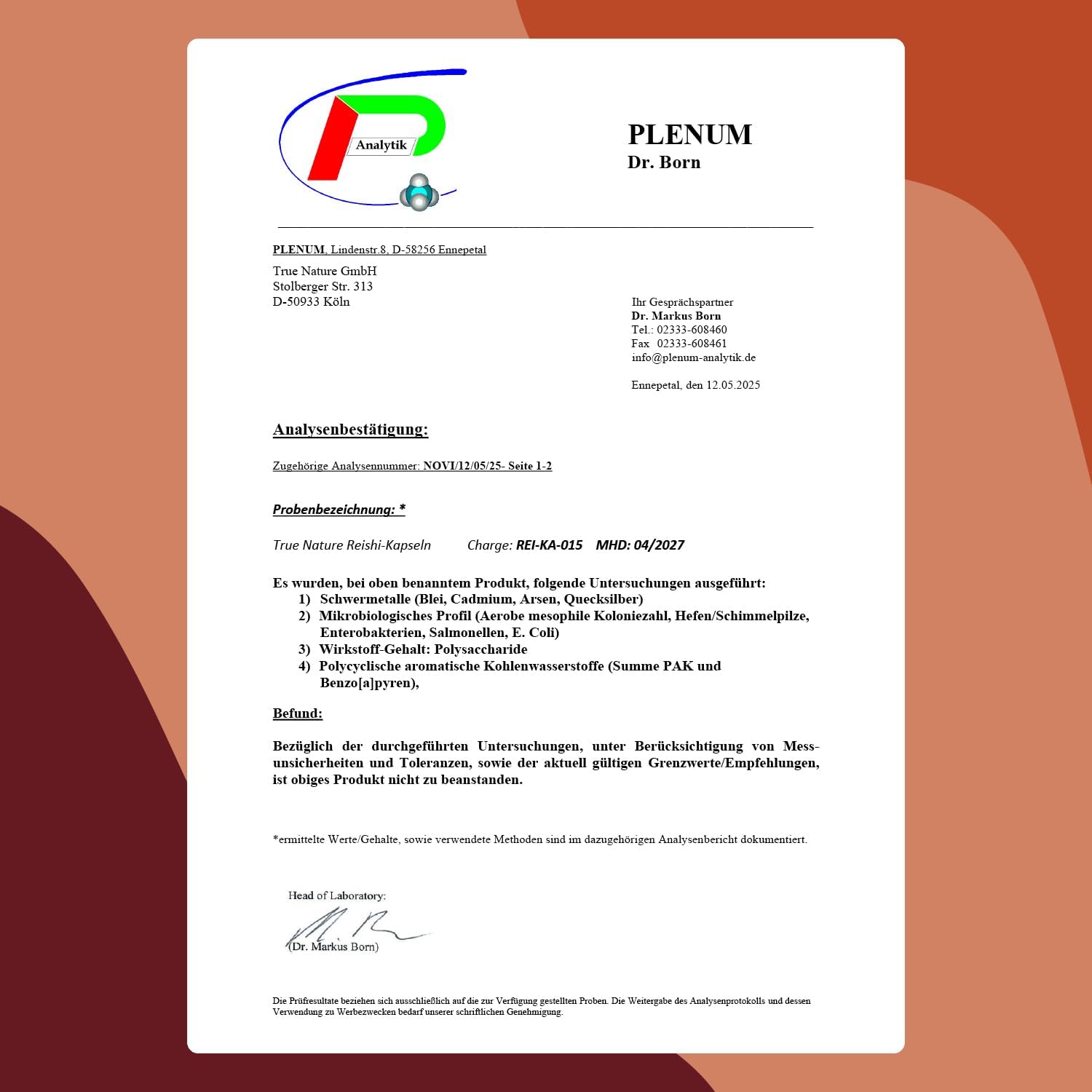 Thumbnail 6 de Reishi Pilz-Extrakt – 270 Kapseln (670 mg) hochdosiert, vegan, deutsche Produktion | TRUE NATURE®