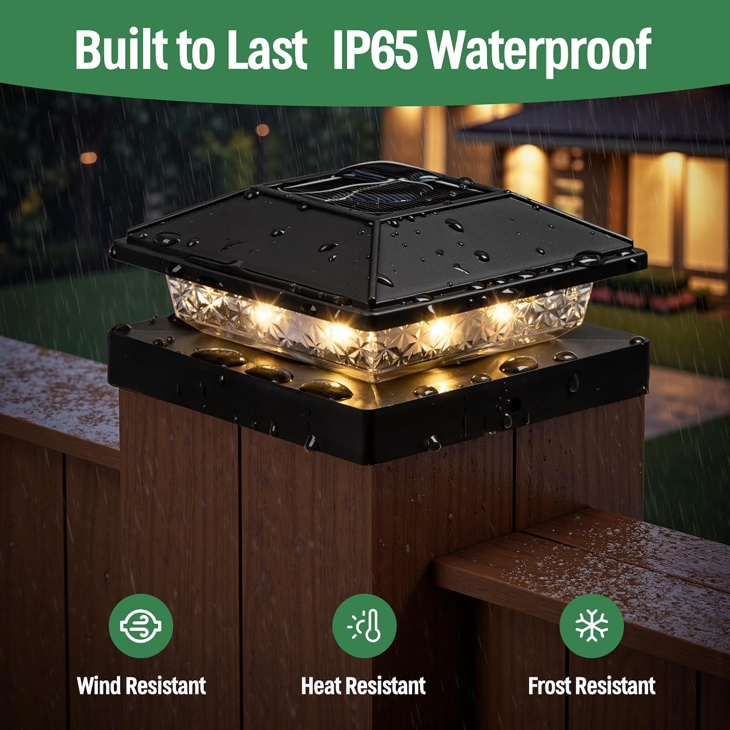 Detalle 2 de JOFIOS TZ22 Solar Post Cap Lights, 6-Pack, Warm White, Waterproof