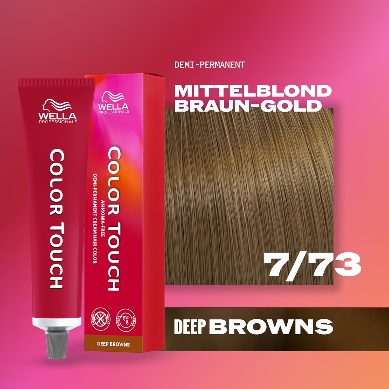 Thumbnail 1 de Wella Professionals Color Touch Deep Browns 7/73 Mittelblond Braun-Gold (ammoniakfrei, vegan) – 60 ml Intensivtönung