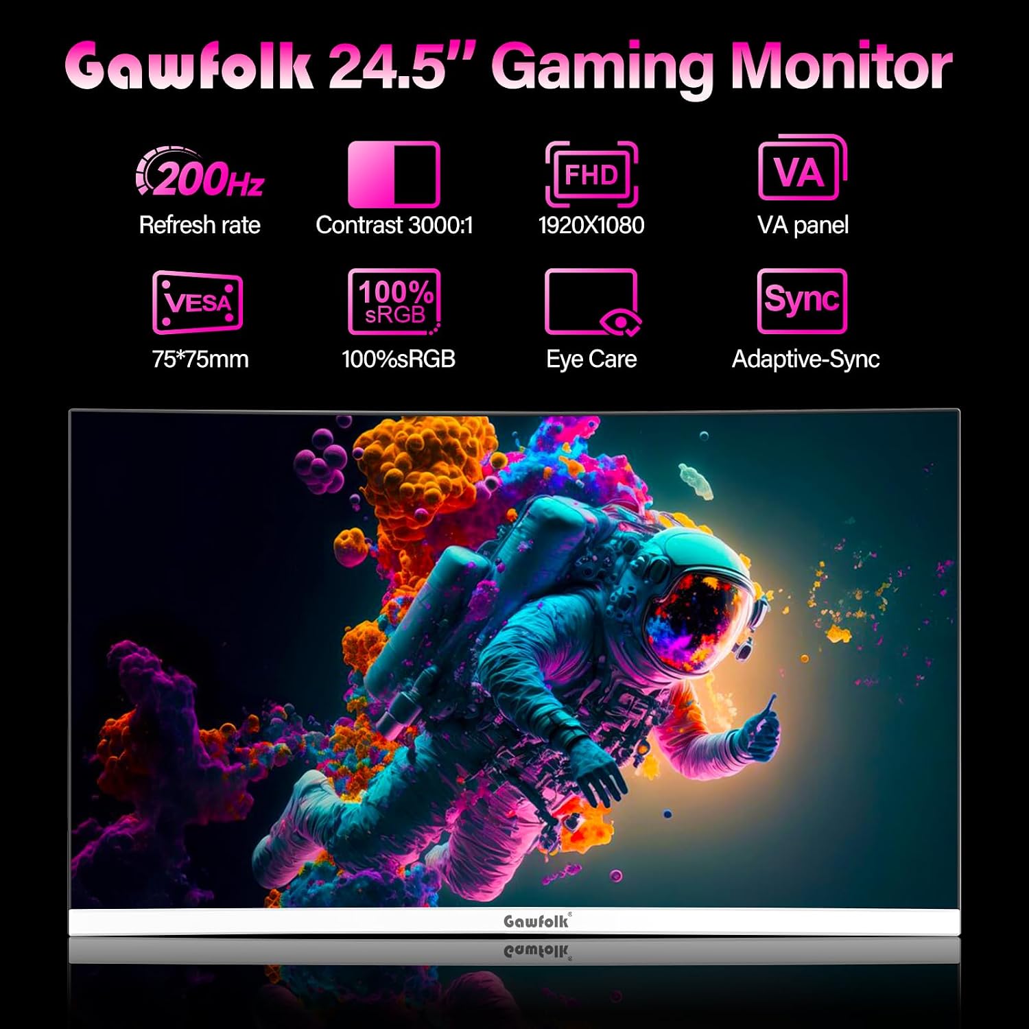Thumbnail 5 de Gawfolk 24 Inch Gaming Monitor 200Hz, FHD 24.5"