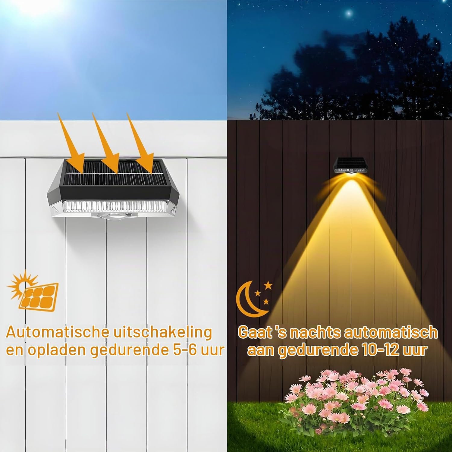 Detalle de Anmossi 2406A-S16 solar tuinverlichting, 12 stuks, warmwit en IP44