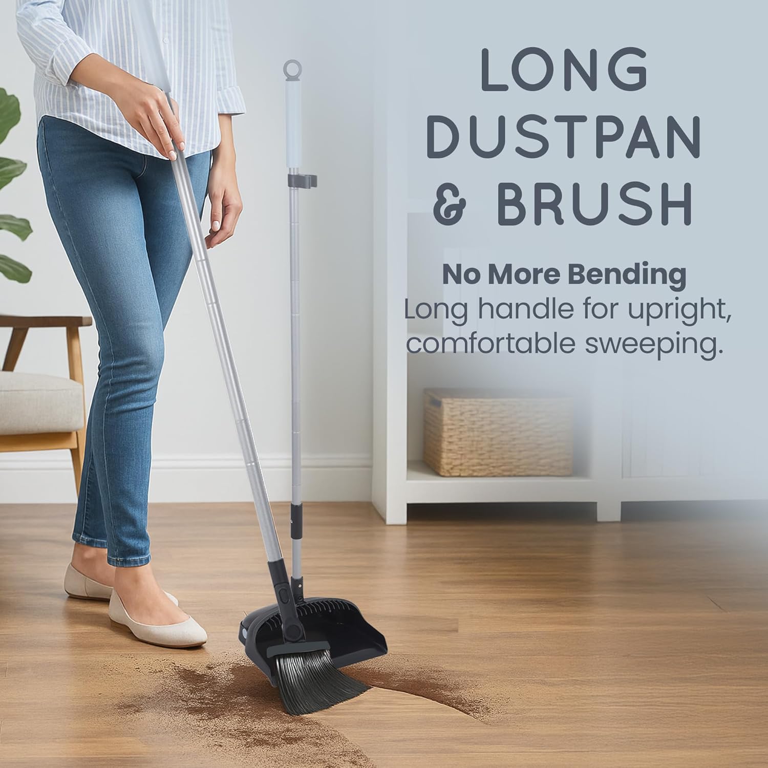 Thumbnail 1 de CUQOO Long Handled Dustpan and Brush Set