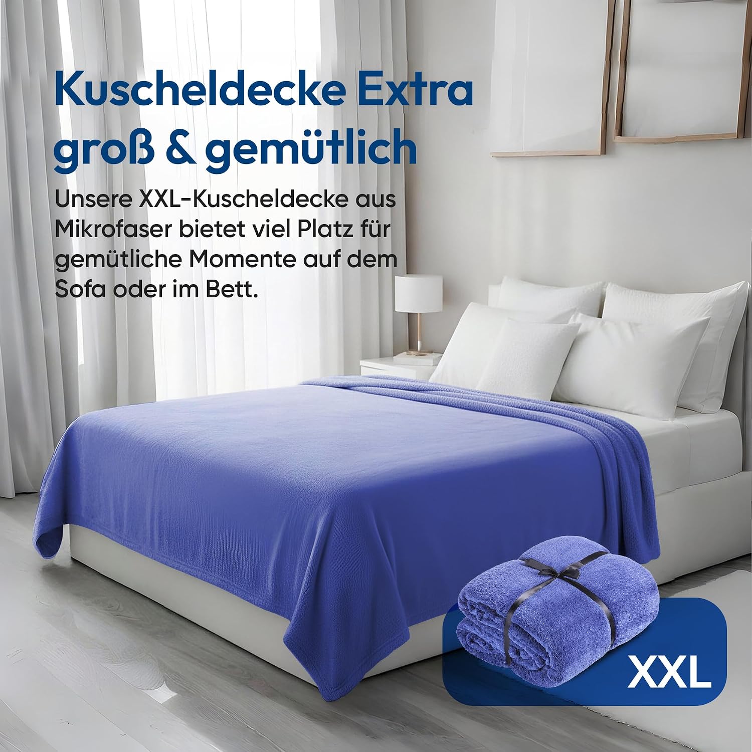 Detalle 2 de Feluna XXL Cuddle Blanket, 220 g/m² Coral Fleece, 220 x 200 cm