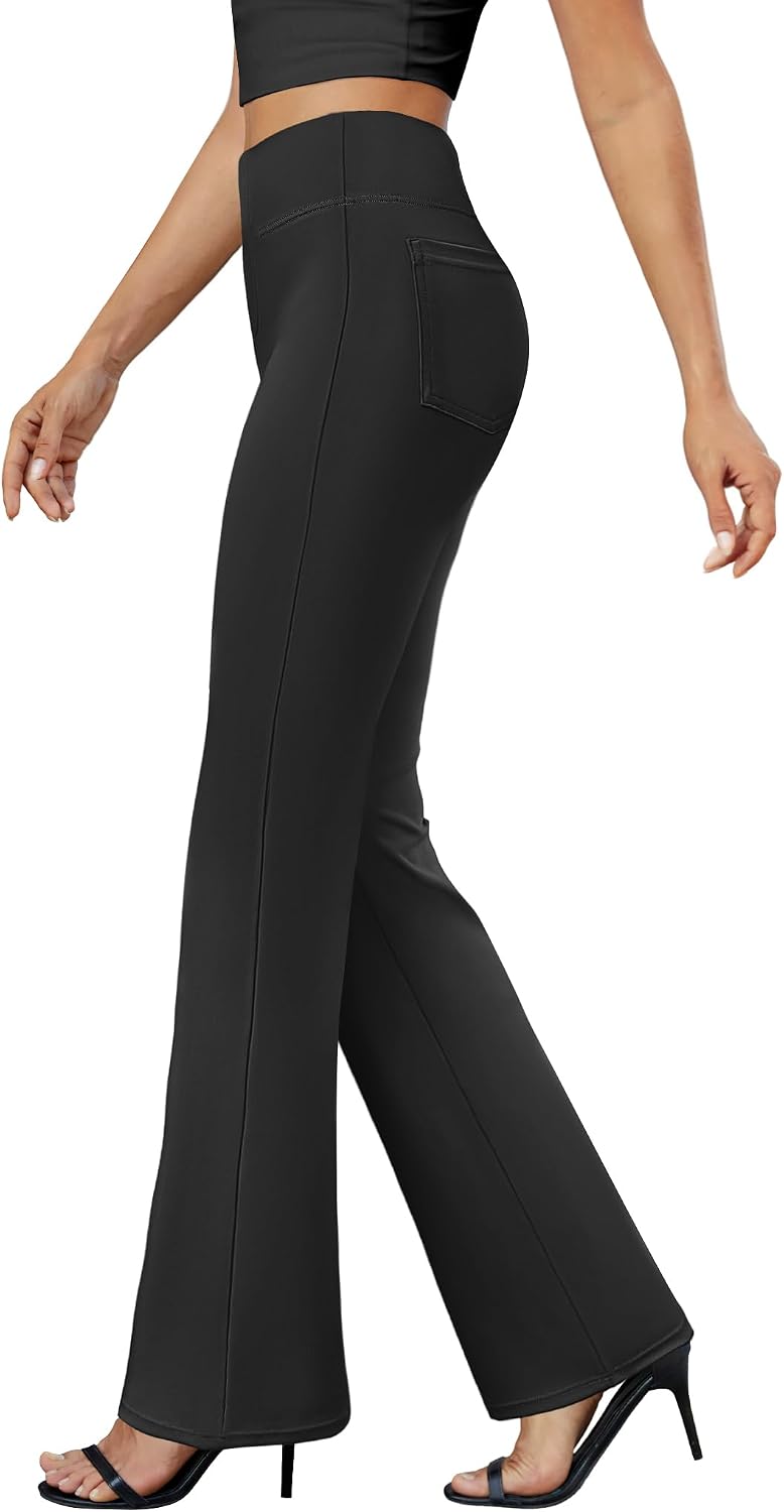 Detalle de DLOODA Women's Bootcut Dress Pants with Stretch Fabric and Back Pockets