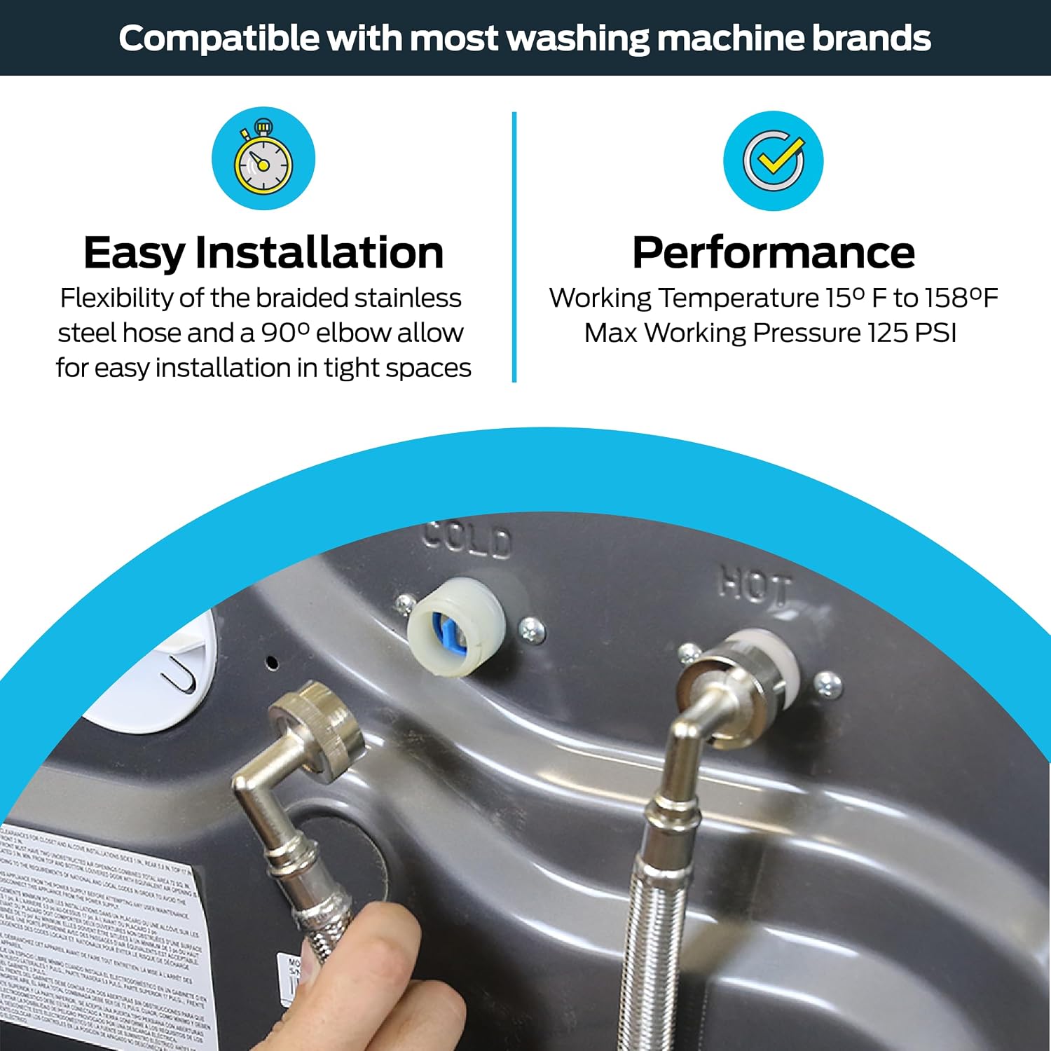 Detalle de Eastman Washing Machine Hoses, 6 ft