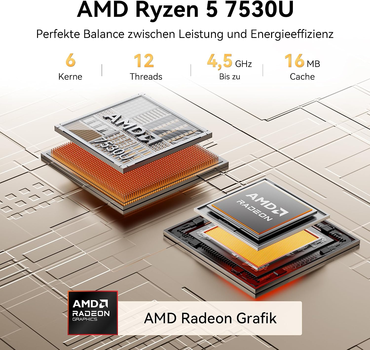 Detalle de GEEKOM Mini PC A5 Pro 2026 Edition mit AMD Ryzen 5 7530U, 16 GB RAM und 1 TB SSD (Windows 11 Pro)