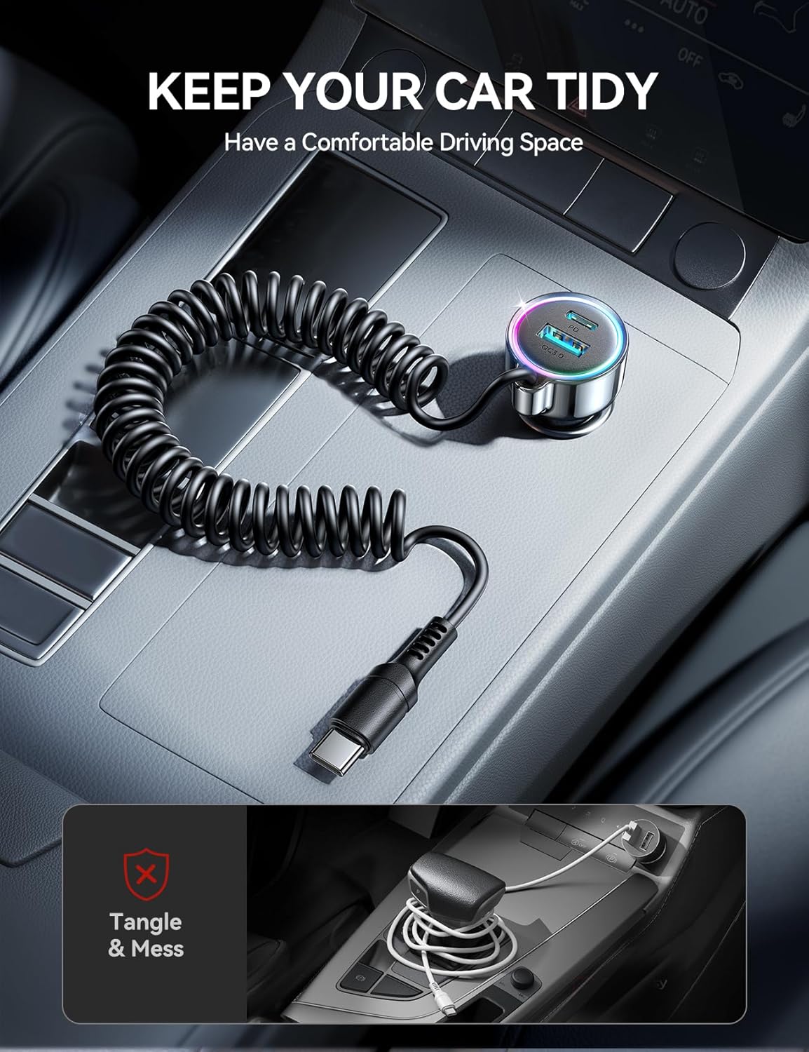 Thumbnail 4 de FLYLEAD Upgrade 90W USB C Car Charger with 3 Ports