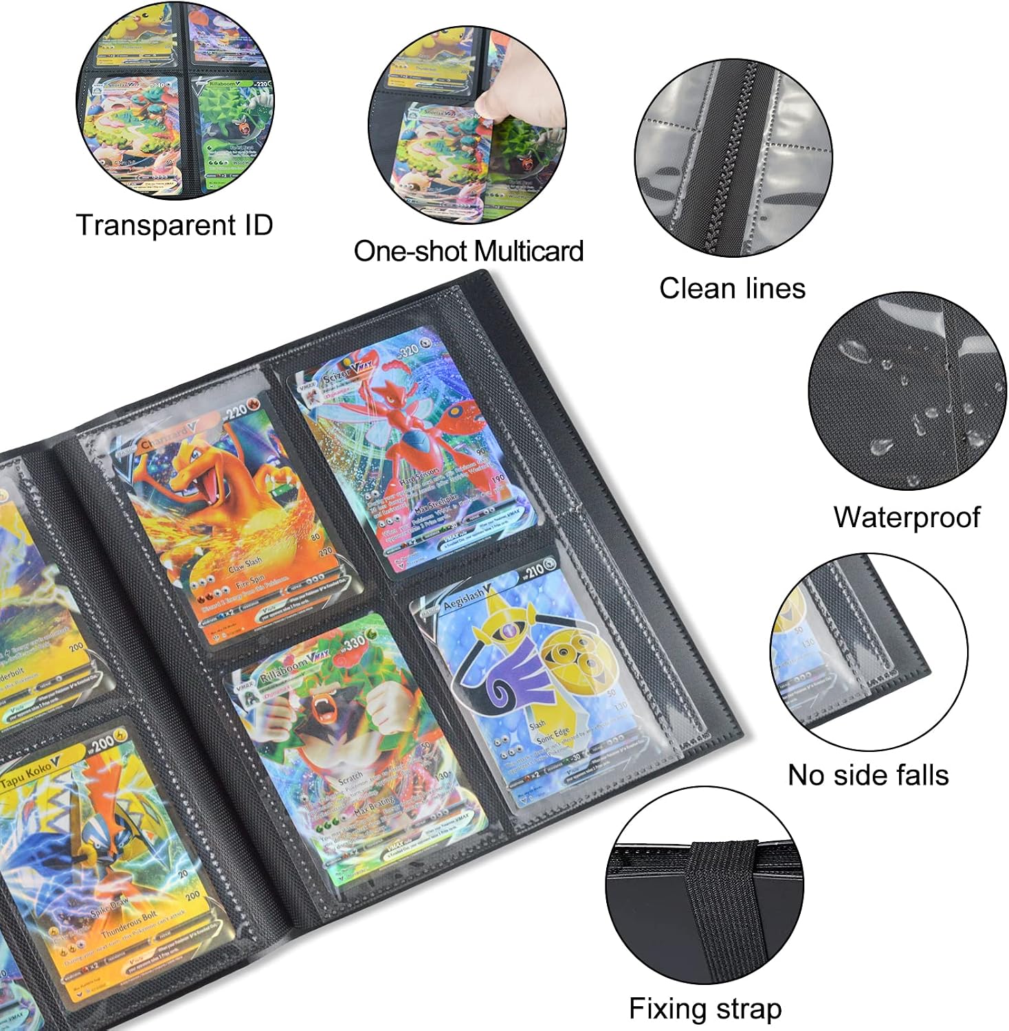 Detalle 1 de JUSONEY Trading Card Album Folder 4 Pocket Binder