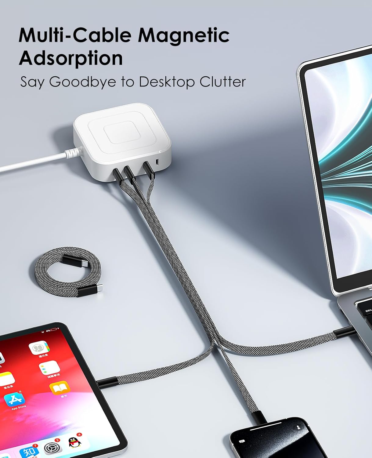 Thumbnail 3 de Magtame Cable C USB Magnético 240W 1m Nylon Rápido ⚡