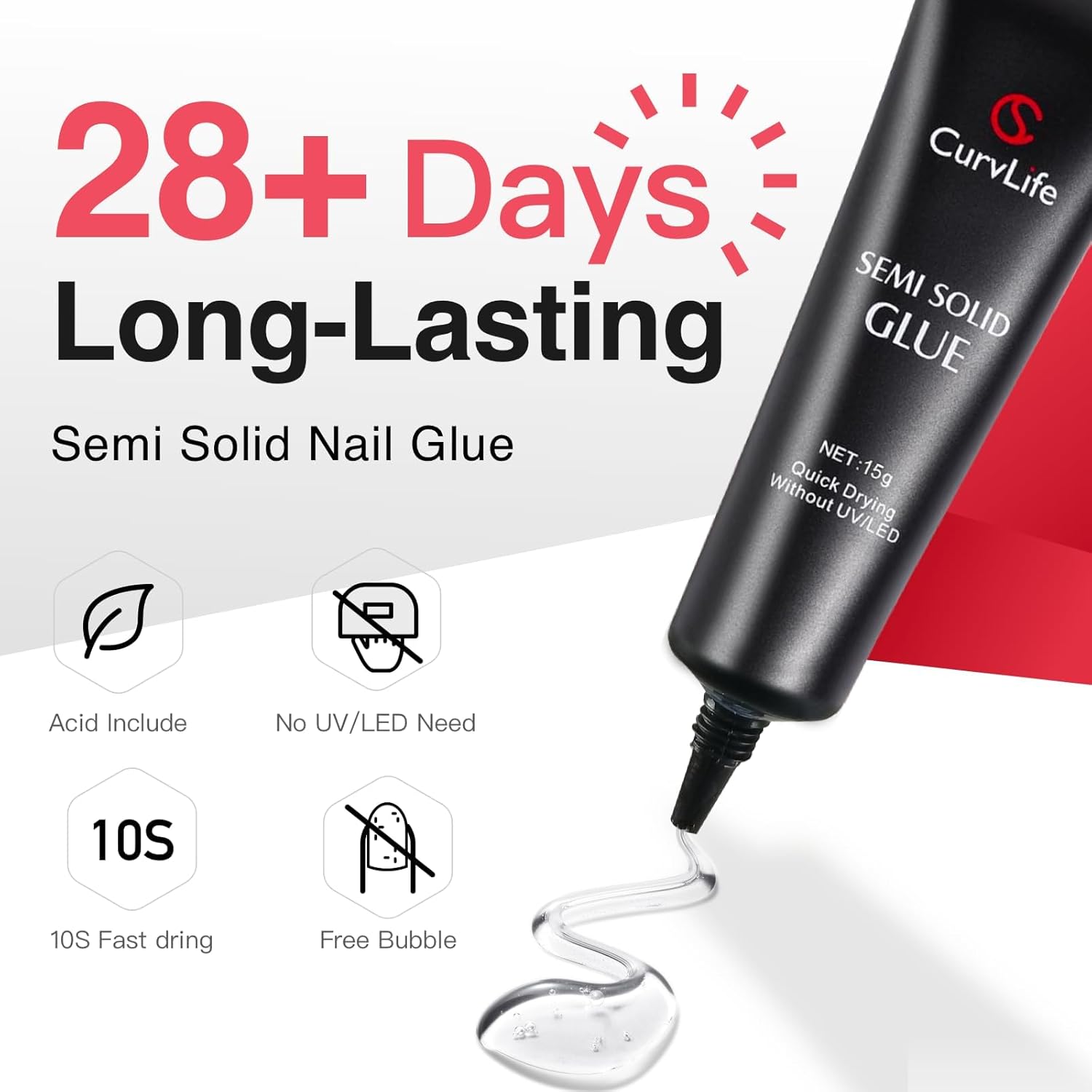 Detalle 2 de Curvlife New Super Extra Strong On Nail Glue 15g for Press-On Nails