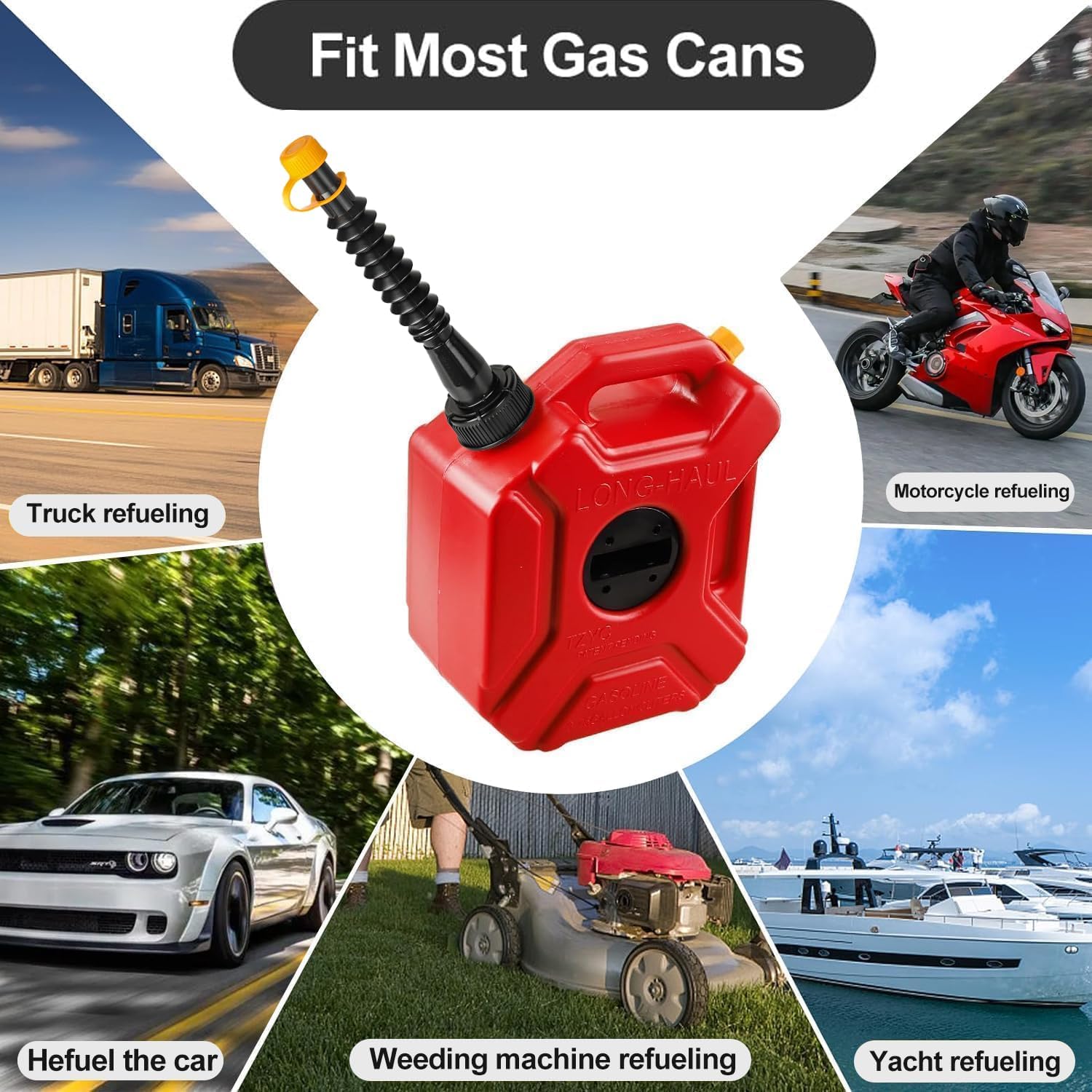 Thumbnail 5 de Qilinba Gas Can Spout Replacement 3 Kits: Upgraded Fuel Tank Spout with Flexible Nozzle