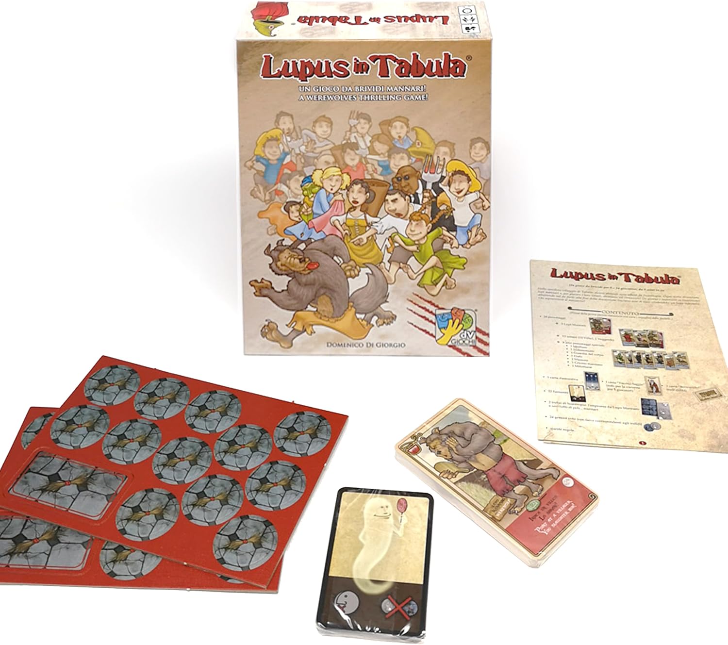 Detalle 2 de Lupus in Tabula Deluxe Rosso (DVG9200) per 8–24 giocatori, dV Giochi