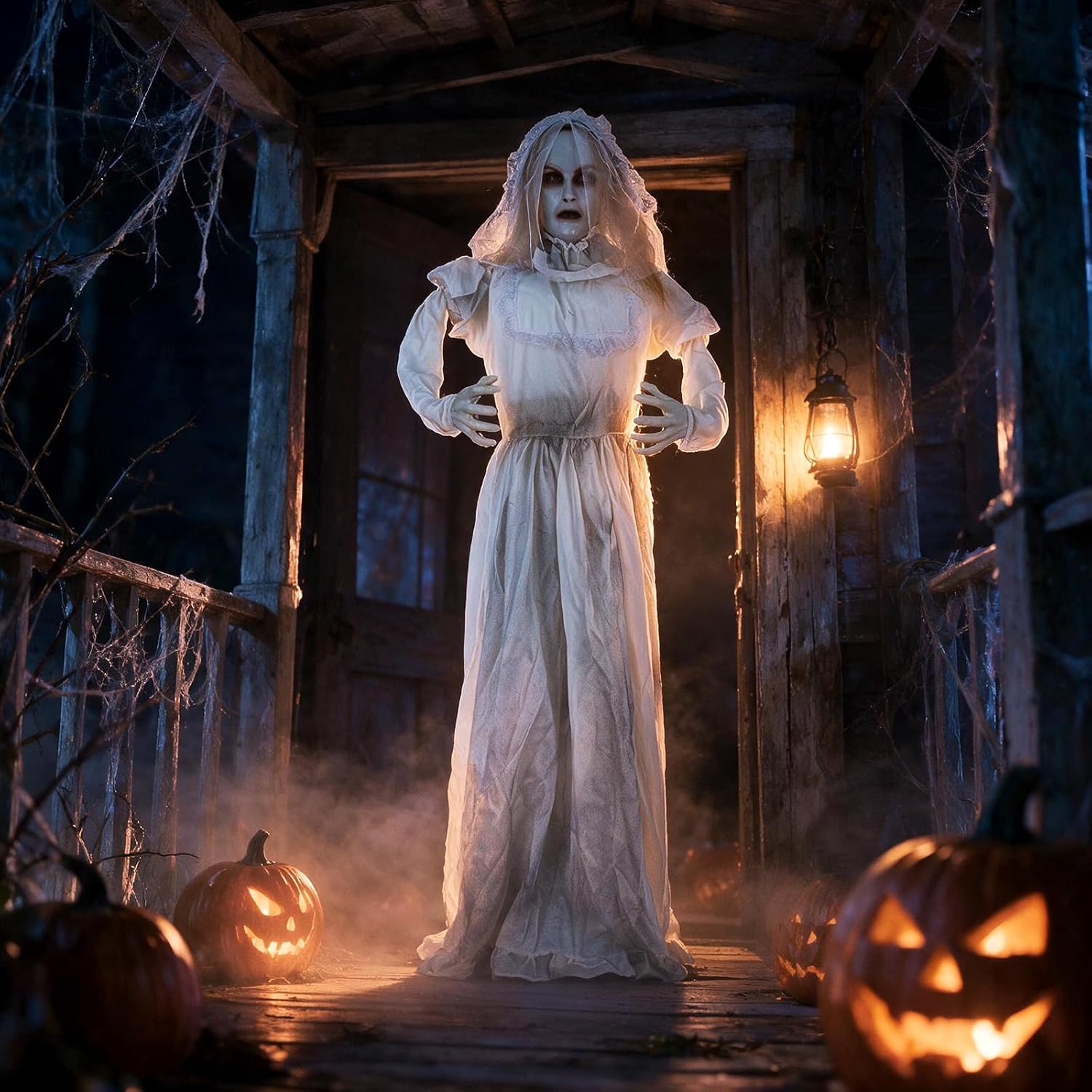 Detalle de Arborvigro Halloween animatronic ghost bride, 5.5 ft