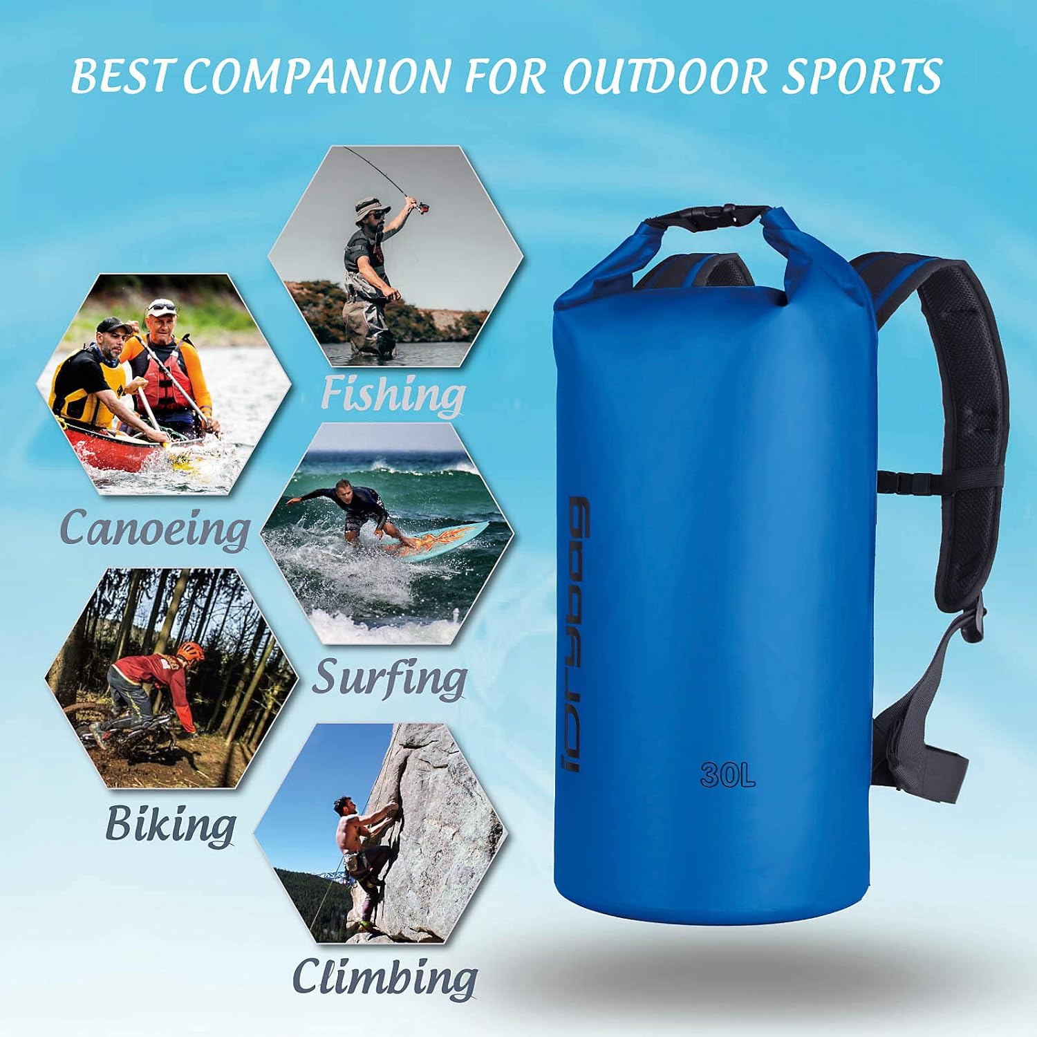 Thumbnail 4 de IDRYBAG Dry Bags for Kayaking Waterproof 2L–20L: Lightweight, Floating Dry Sack for Outdoor Adventures