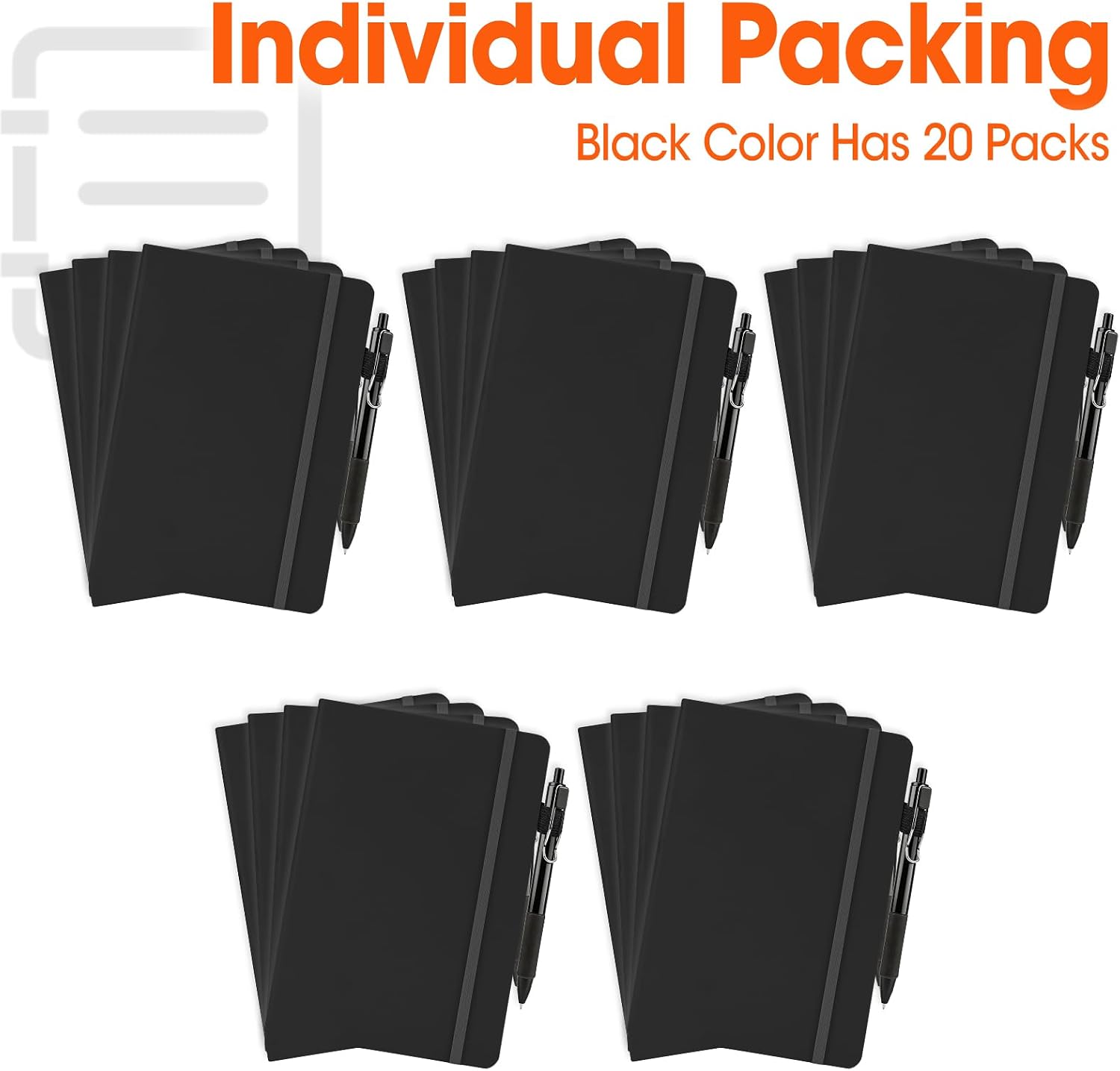 Thumbnail 6 de BGUP A5 Hardcover Journal and Pen Set, 20-Pack, Faux Leather, 136 Pages