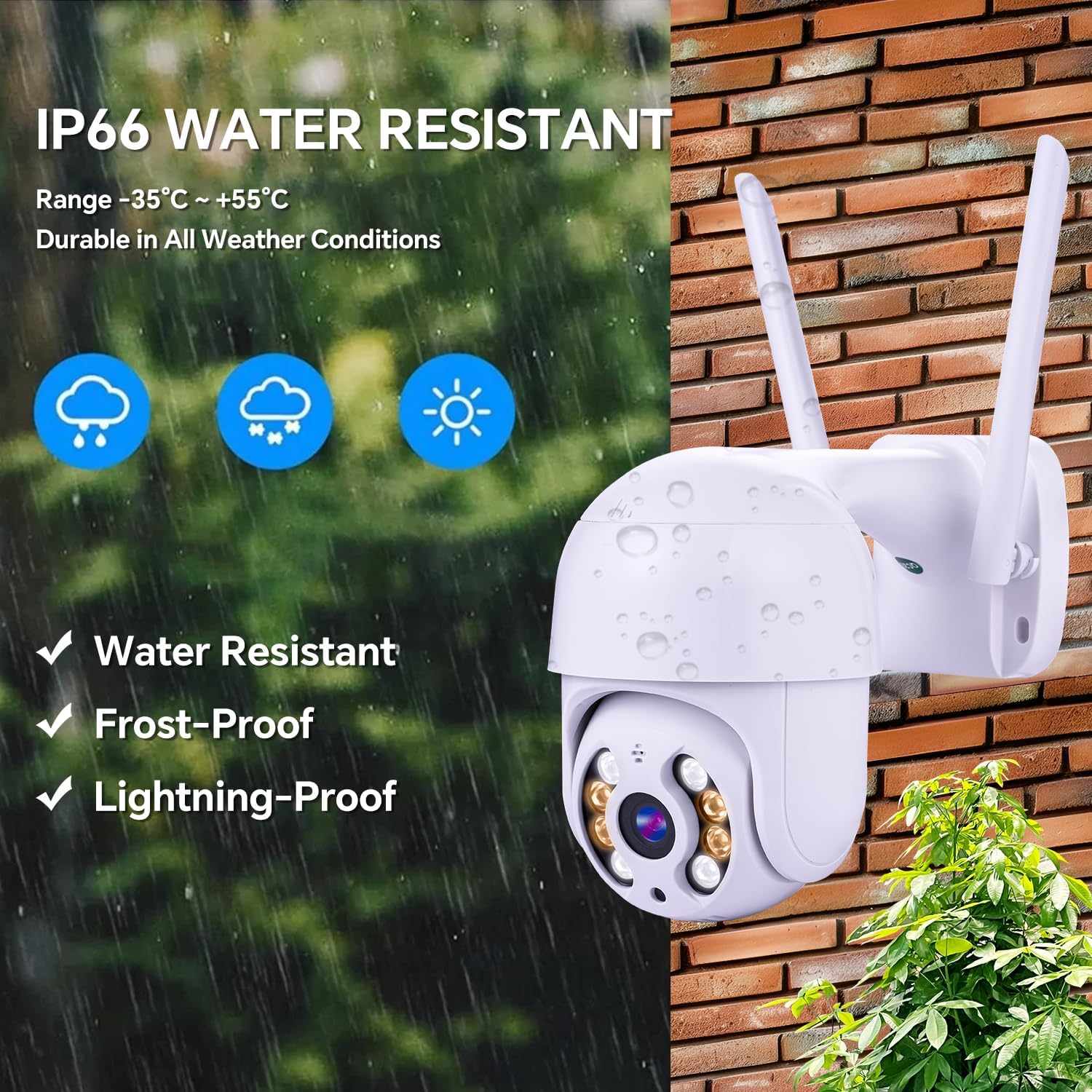 Thumbnail 2 de New Flash 3MP WiFi Security Camera Outdoor with Pan-Tilt 360° view, colour night vision and 2-way audio
