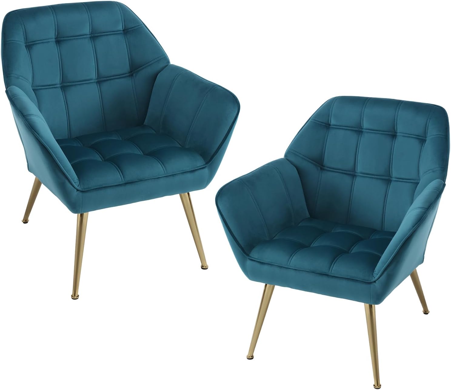 Detalle de chairus chairus-Scandinave fluwelen fauteuils, set van 2, blauw
