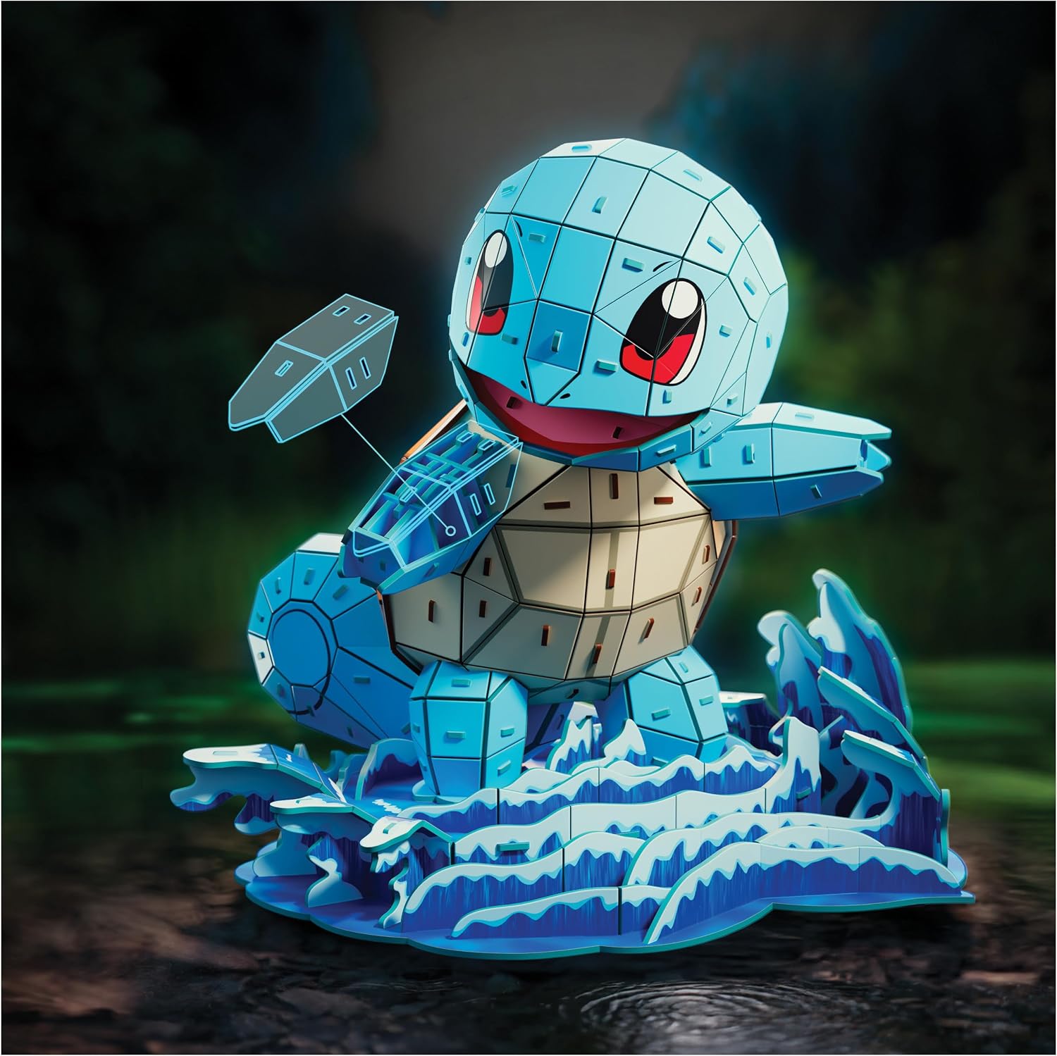Detalle de 4D Build Schiggy Pokémon 3D Model Kit, 180-Piece Cardboard Build