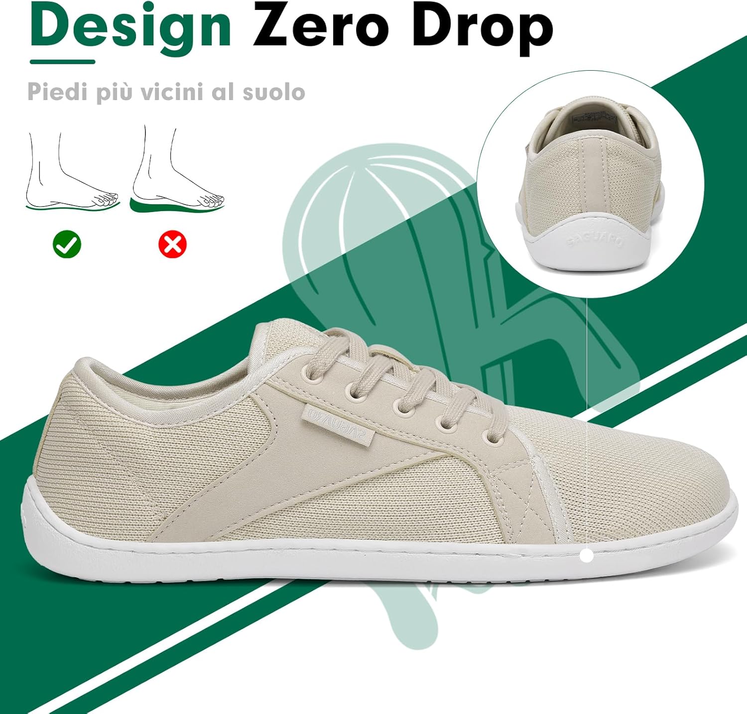 Thumbnail 3 de SAGUARO Unisex Knit Scarpe Barefoot with Suola Zero Drop Luck I (Taglie 36-48)