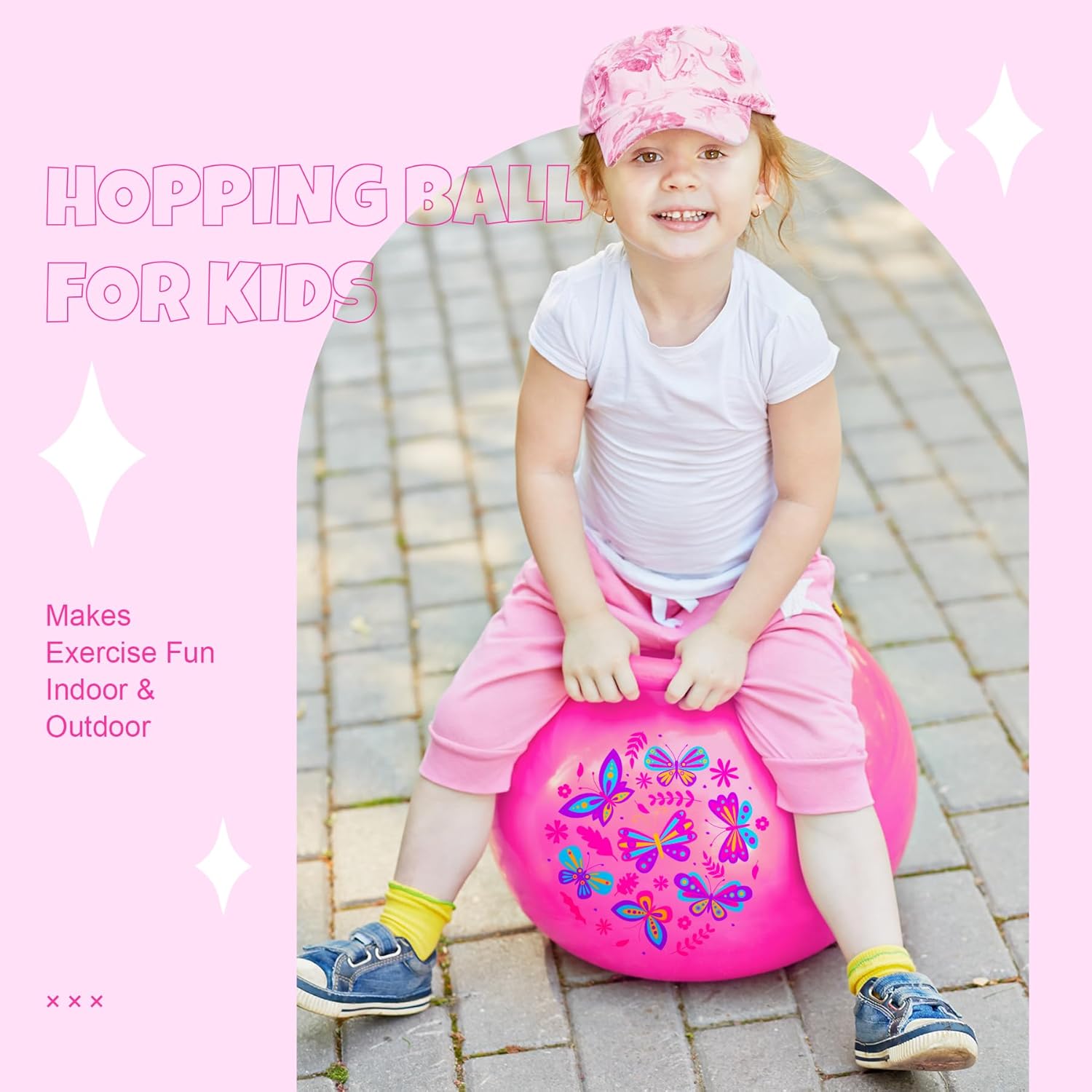 Thumbnail 5 de U&C Planet 18 Inch Space Hopper for Kids: Inflatable Jumping Ball with Pump