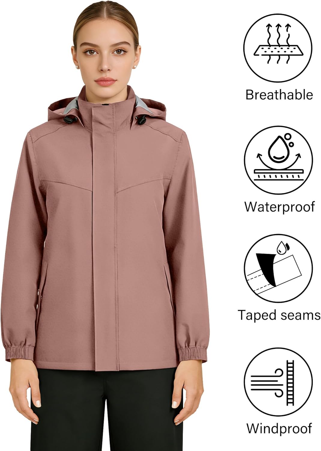 Thumbnail 2 de iCreek Rain Suit Waterproof Hooded Rain Gear Jacket Pants