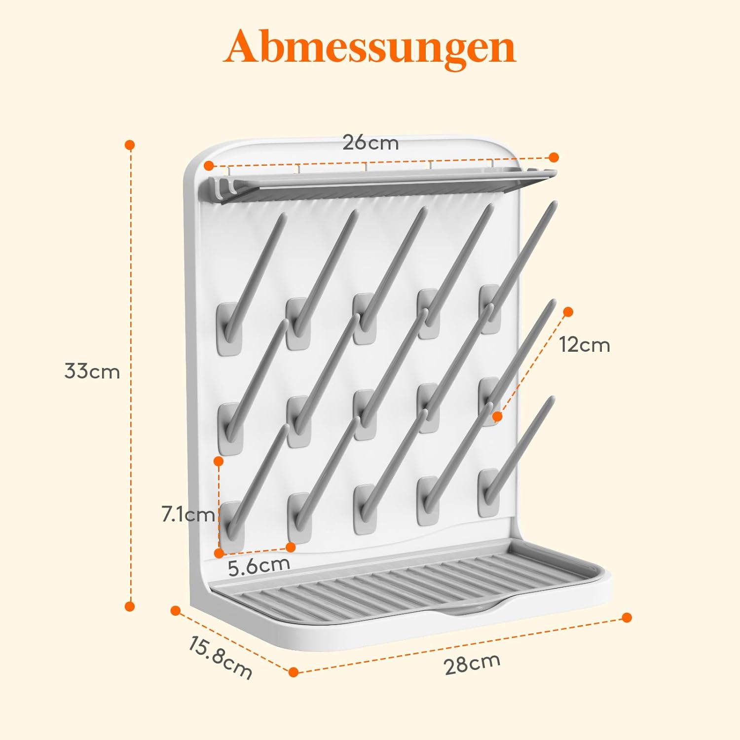 Thumbnail 2 de Lifewit großer Trockenständer für Babyflaschen mit 15 Haken und Abtropfschale