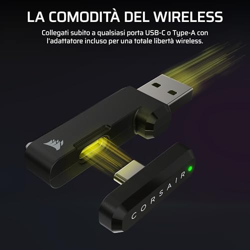 Detalle de Corsair HS35 v3 Cuffie Gaming Wireless with Microfono – Nero
