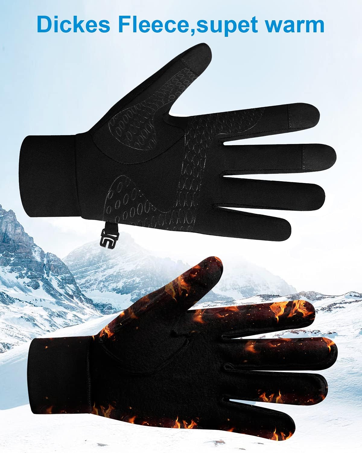 Detalle 2 de anqier Fahrradhandschuhe Winter Touchscreen