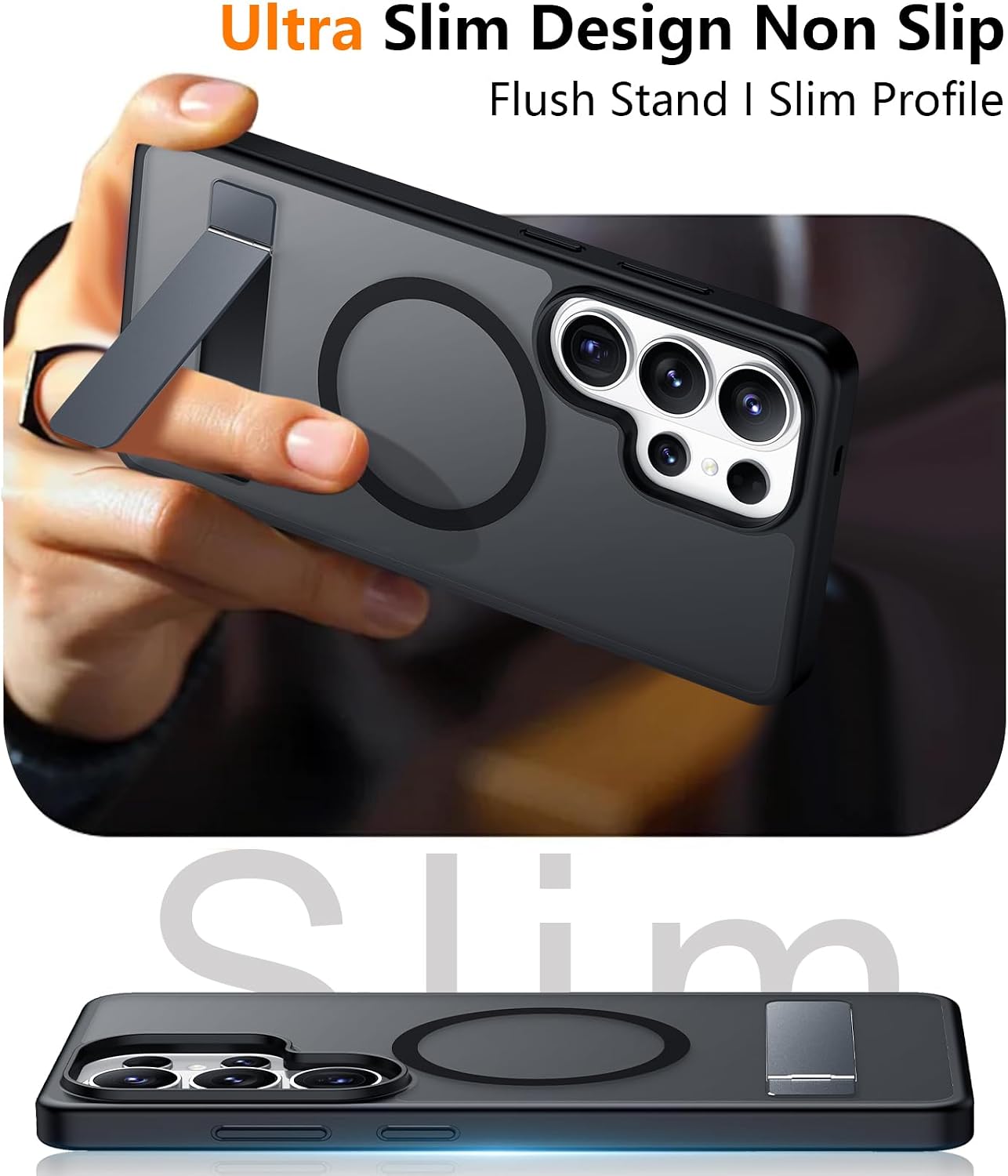 Thumbnail 6 de SPIDERCASE Magnetic Case for Samsung Galaxy S26 Ultra 6.9" — Built-in Invisible Kickstand, MagSafe Compatible, Translucent Matte Slim