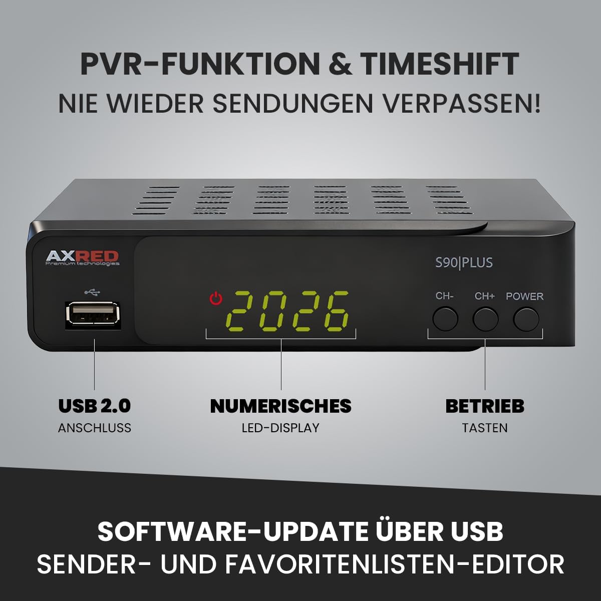 Thumbnail 5 de AXRED S90 Plus Satelliten-Receiver: HD-Receiver mit Aufnahmefunktion und Unicable-Unterstützung